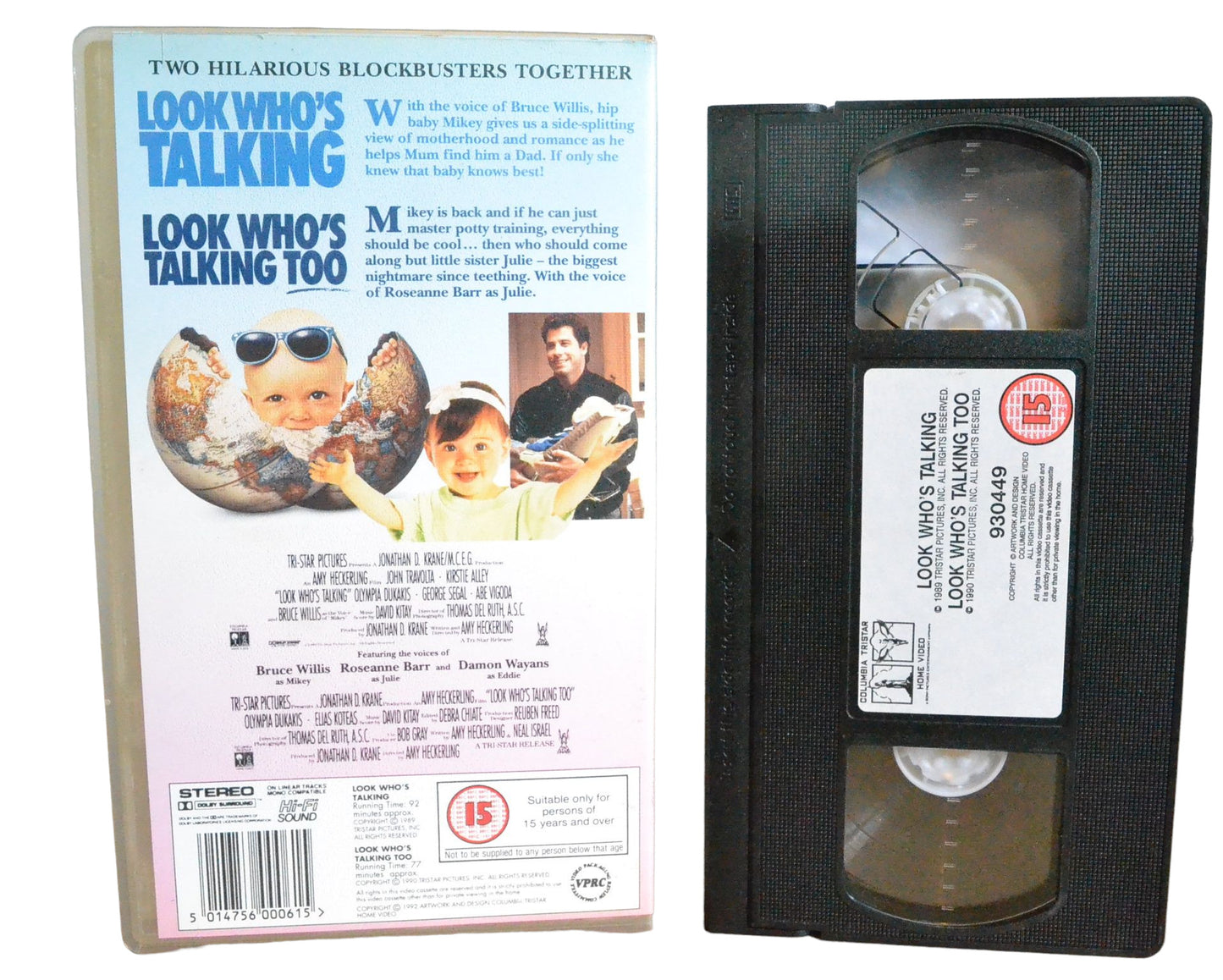 Look Who's Talking + Look Who's Talking Too - John Travolta - Columbia Tristar Home Video - CVRP6 - Comedy - Pal - VHS-
