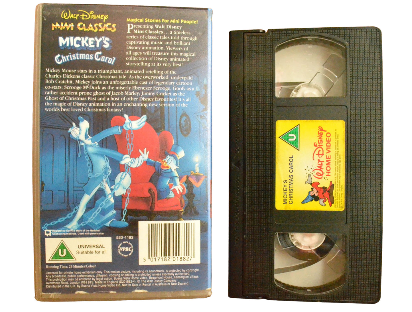 Mickey's Christmas Carol - Walt Disney Home Video - Childrens - PAL - VHS-