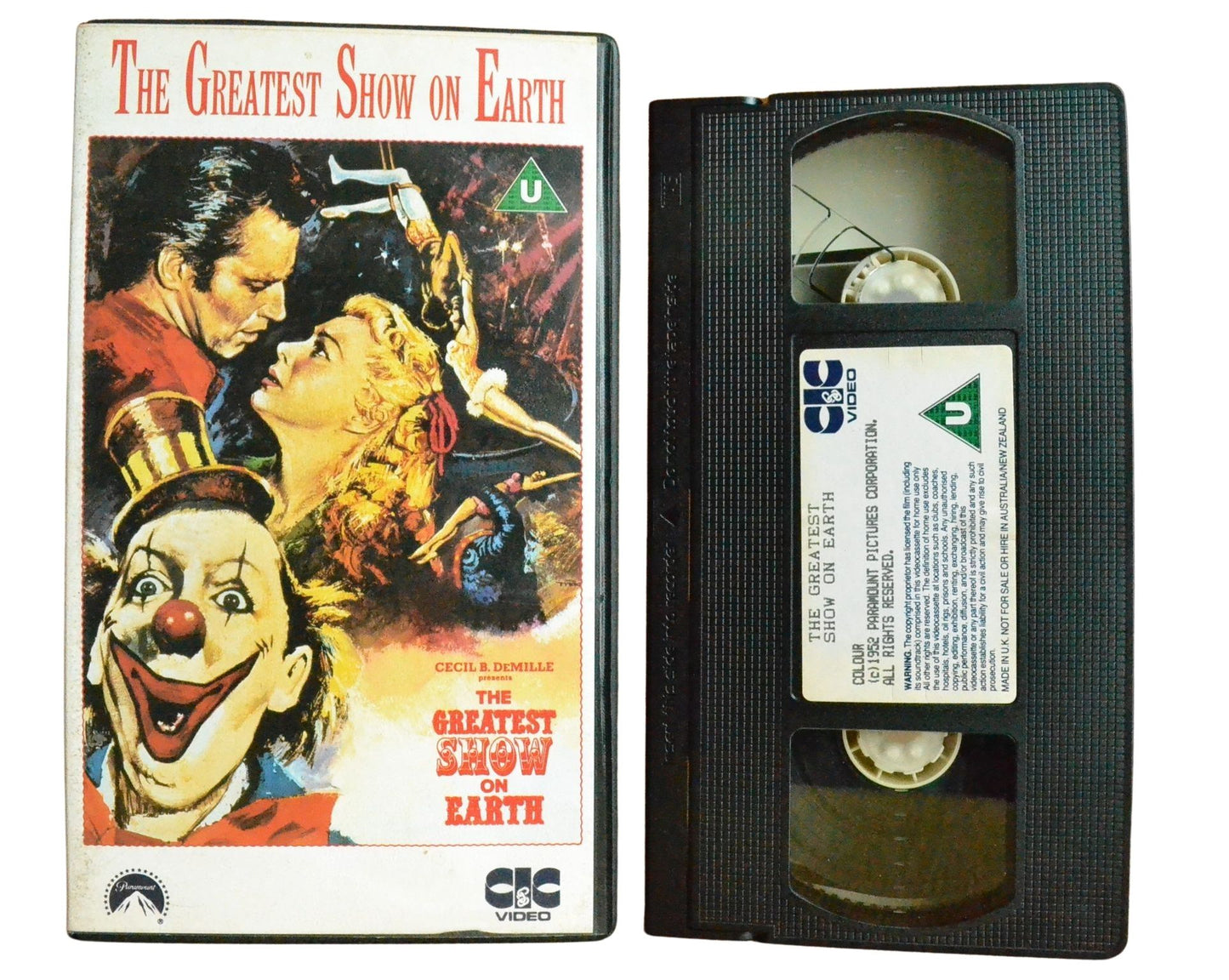 The Greatest Show On Earth - James Stewart - Vintage - Pal VHS-