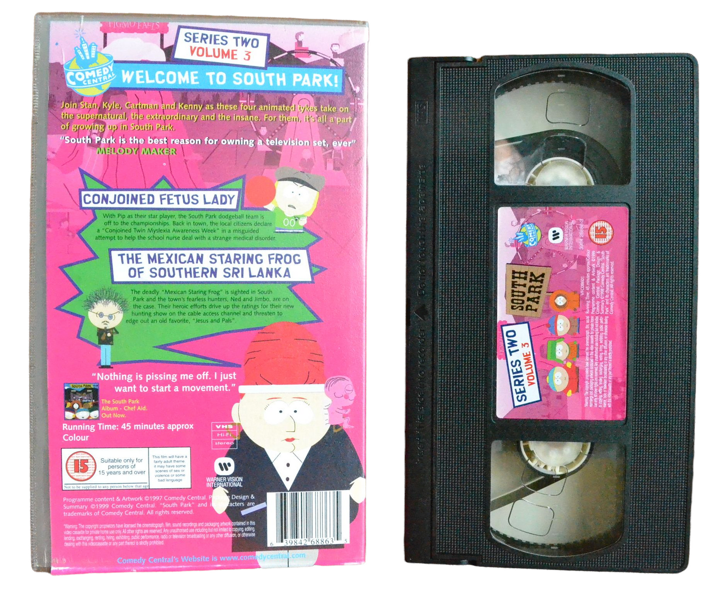 South Park: Series 2 - Volume 3 - Trey Parker - Warner Vision International - Vintage - Pal VHS-