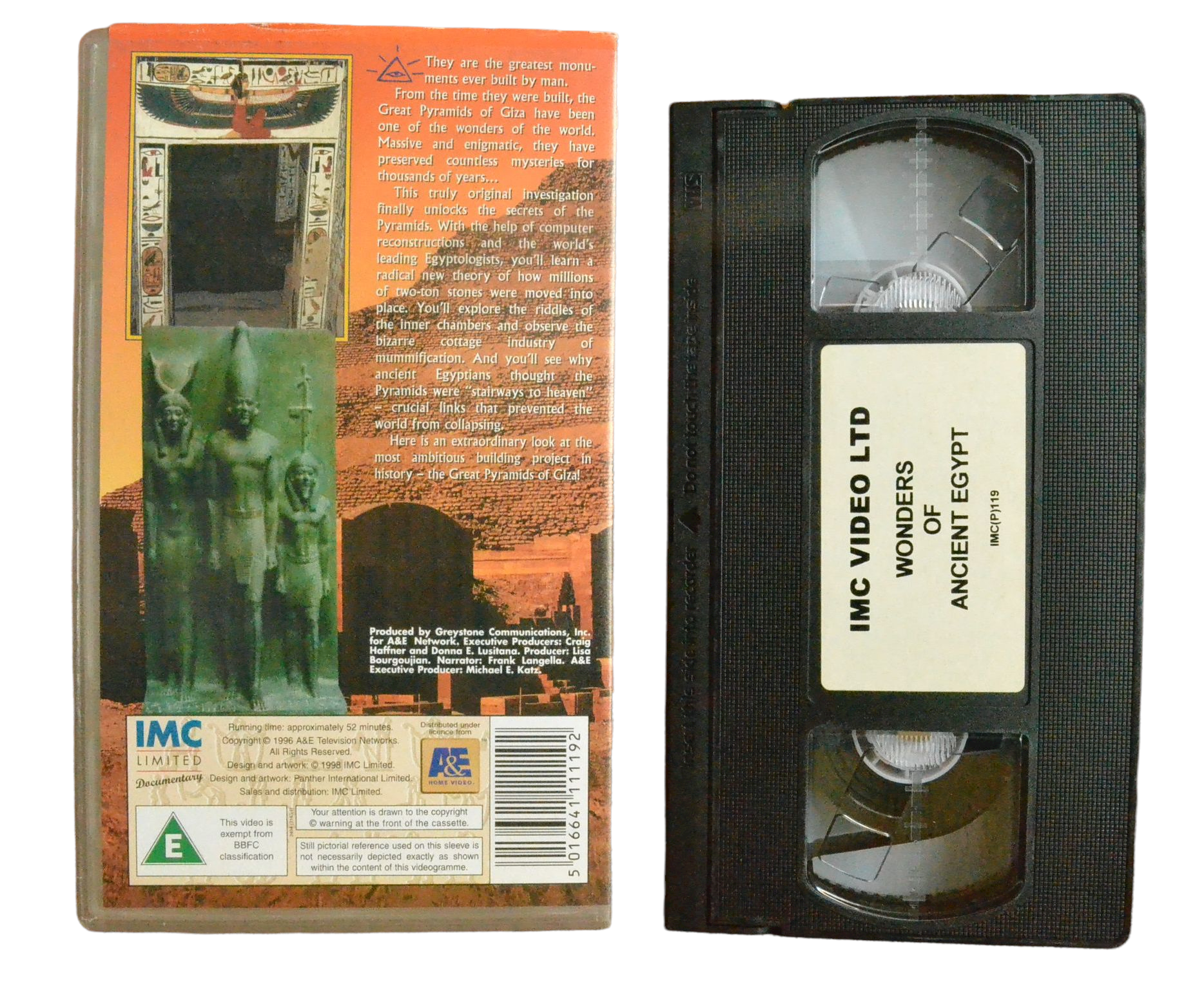 Wonders Of Ancient Egypt (IMC Video LTD) - The History Channel - Vintage - Pal VHS-