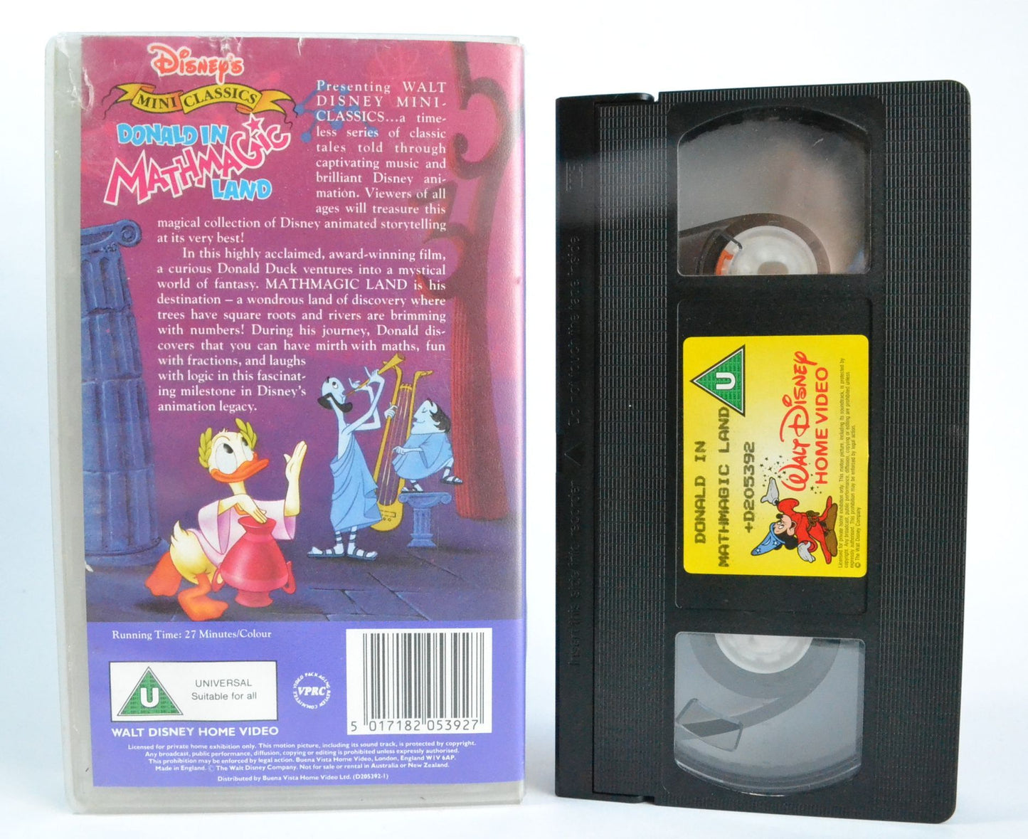 Donald In Magic Math Land: Disney Mini Classics - Children’s Animation - Pal VHS-