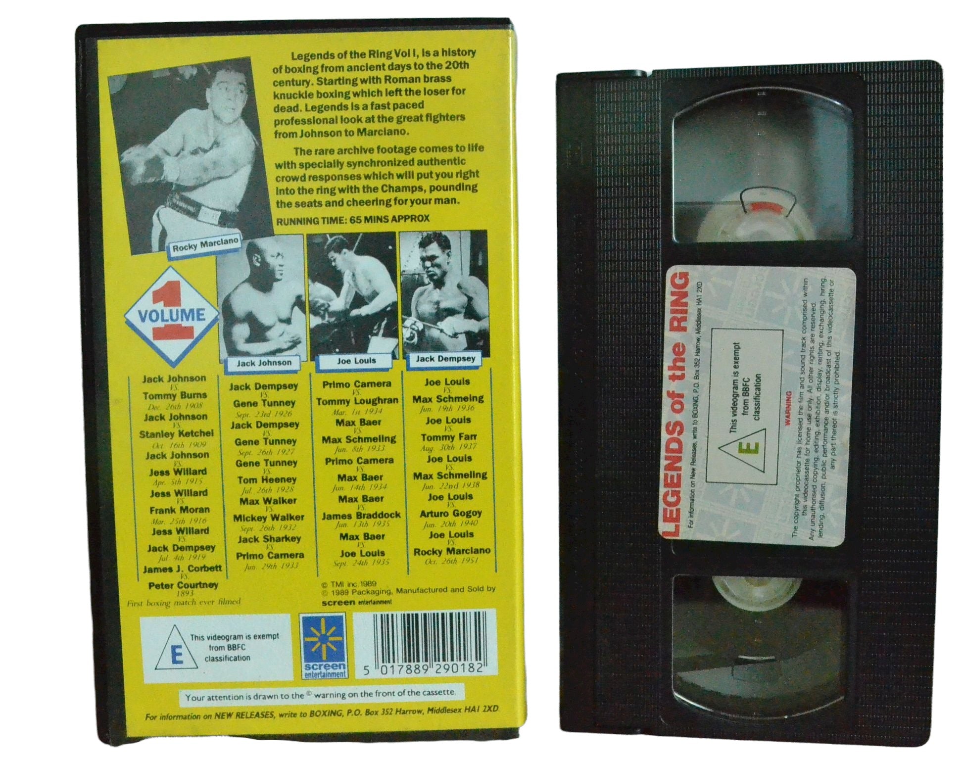 Legends Of The Ring - Volume 1 - Jack Johnson - CBS Distribution - Boxing - Pal VHS-