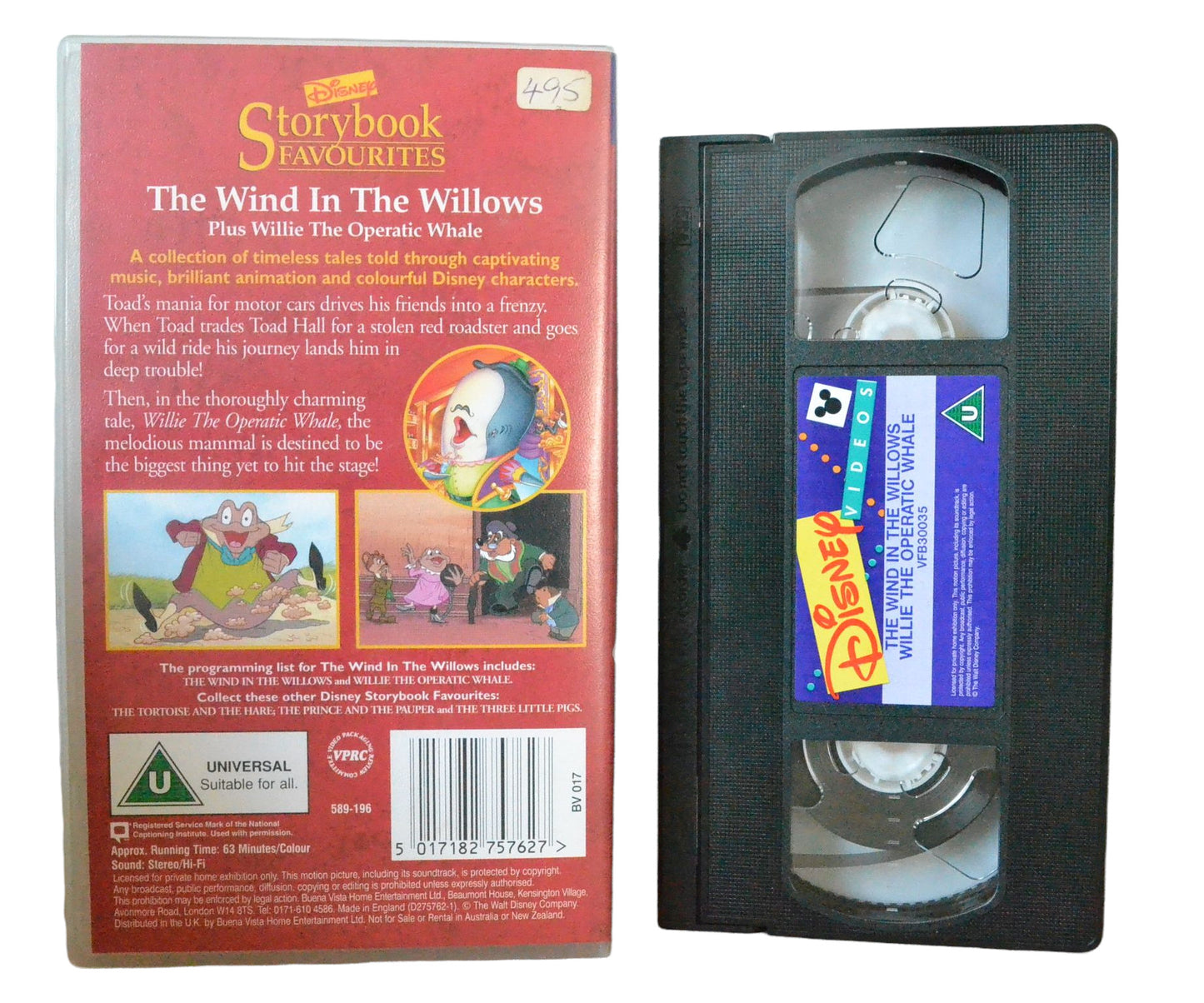 Storybook Favourites - The Wind In The Willows - Disney Video - Children's - Pal VHS-