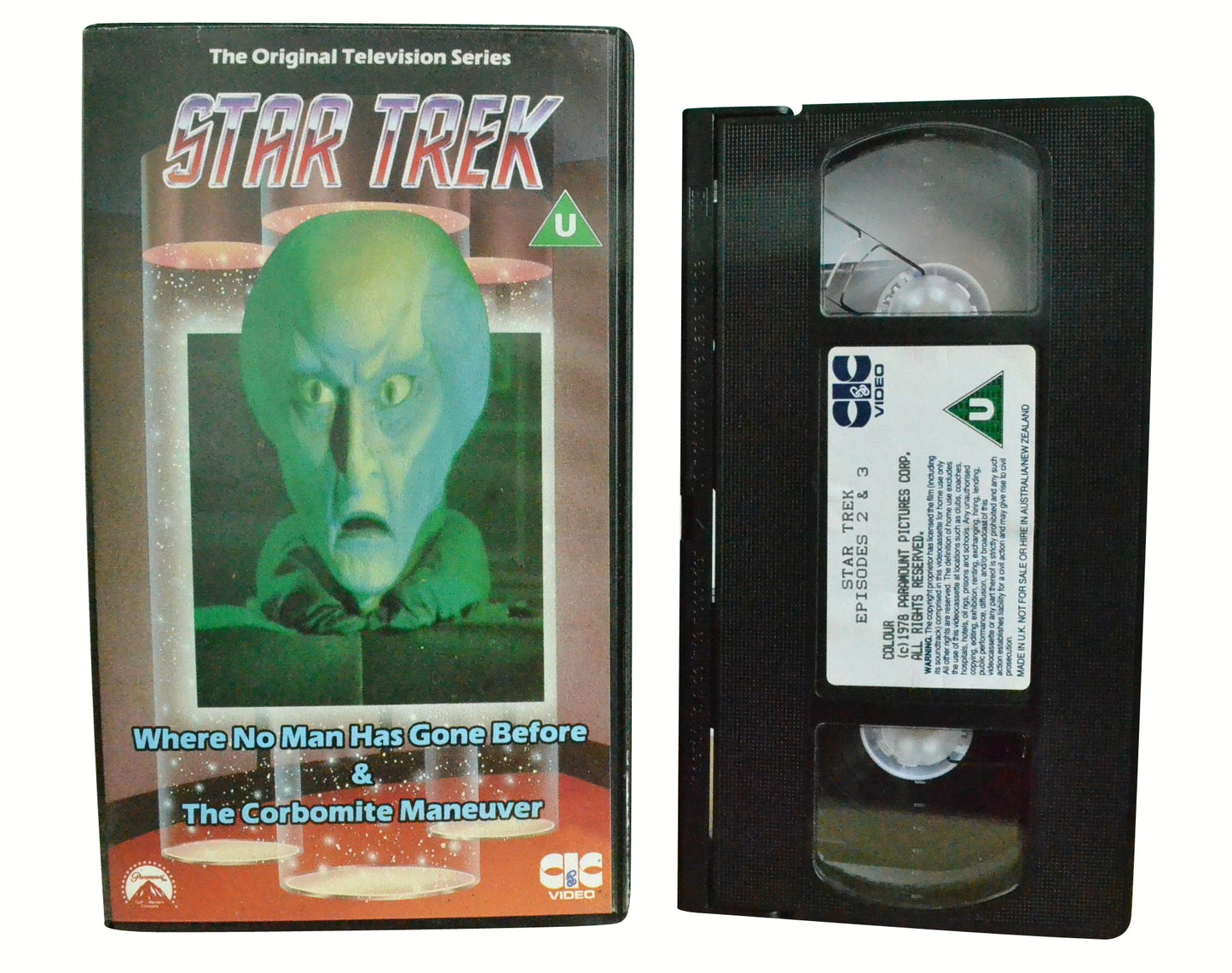 Star Trek: Where No Man Has Gone Before & The Corbomite Maneuver - William Shartner - CIC Video - Vintage - Pal VHS-