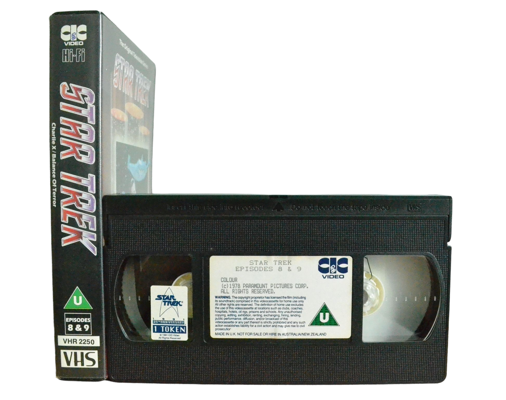 Star Trek: Charlie X & Balance Of Terror - William Shartner - CIC Video - Vintage - Pal VHS-