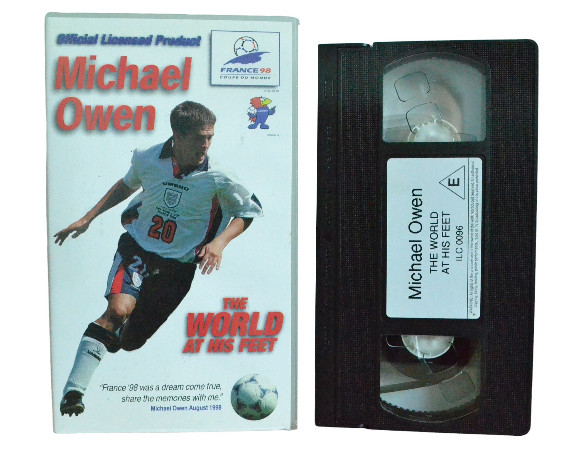 Michael Owen - The World At His Feet - Michael Owen - France 98 Coupe Du Monde - Football - Pal VHS-
