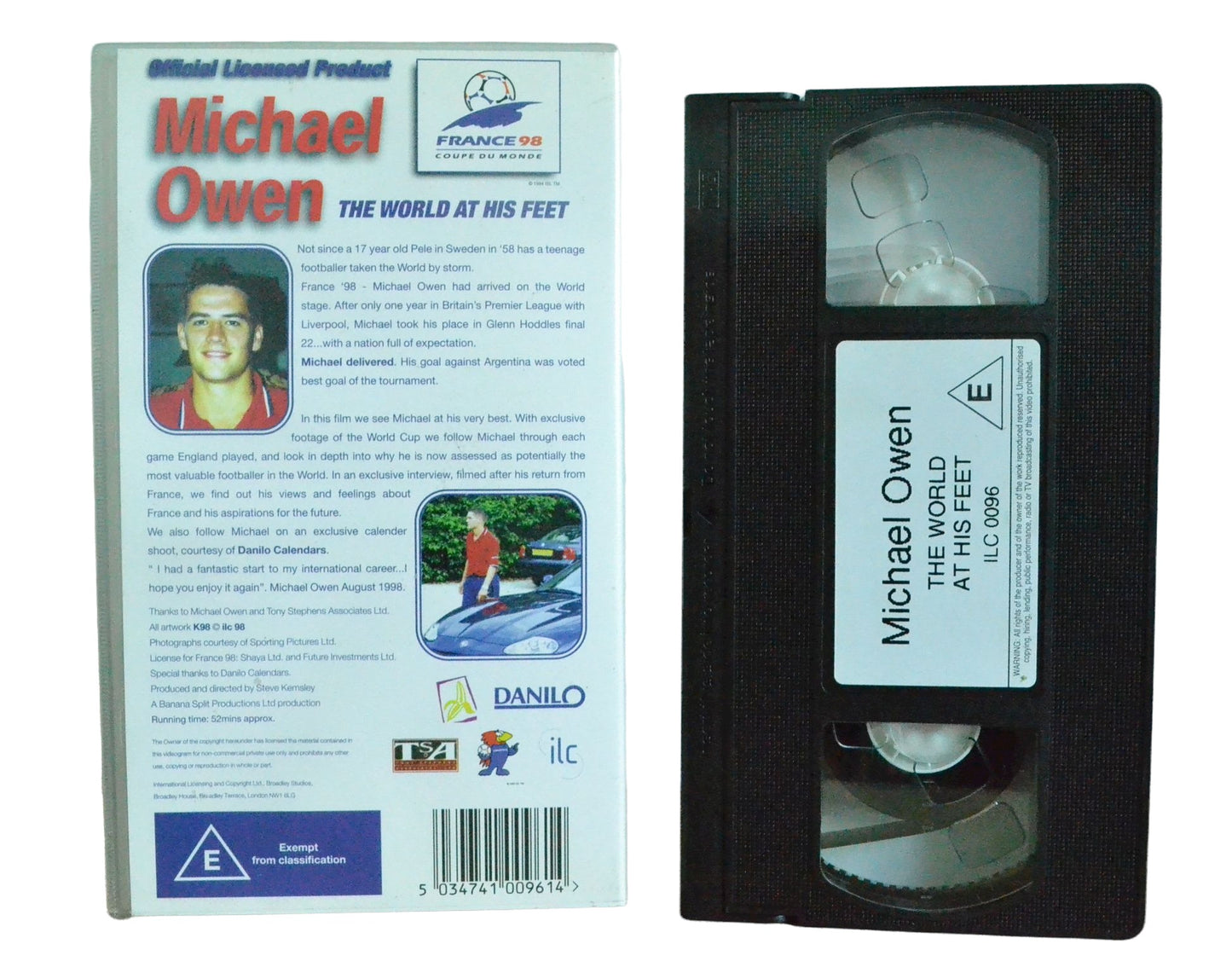 Michael Owen - The World At His Feet - Michael Owen - France 98 Coupe Du Monde - Football - Pal VHS-