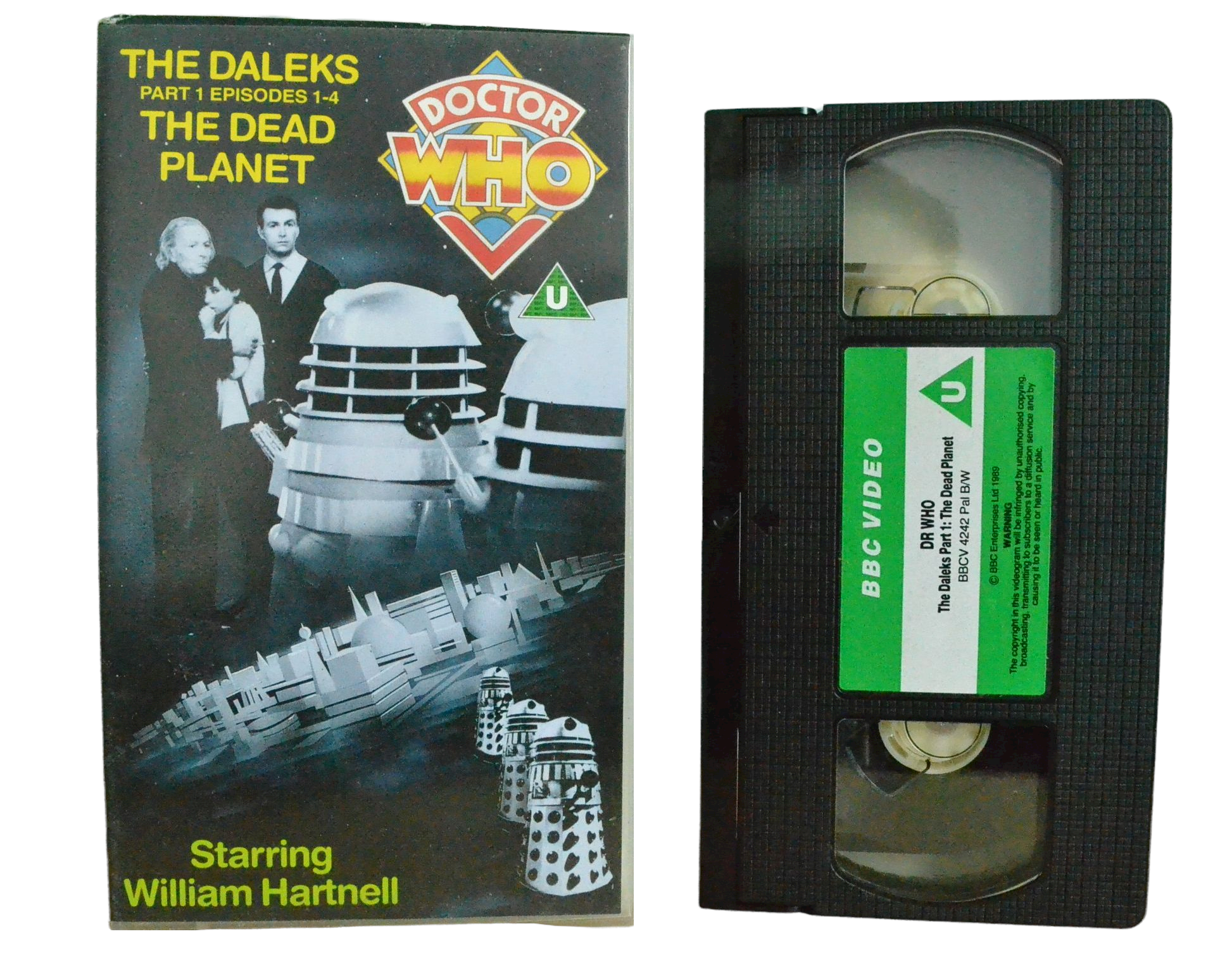 Dr. Who The Daleks Part 1: The Dead Planet - William Hartnell - BBC Video - Vintage - Pal VHS-