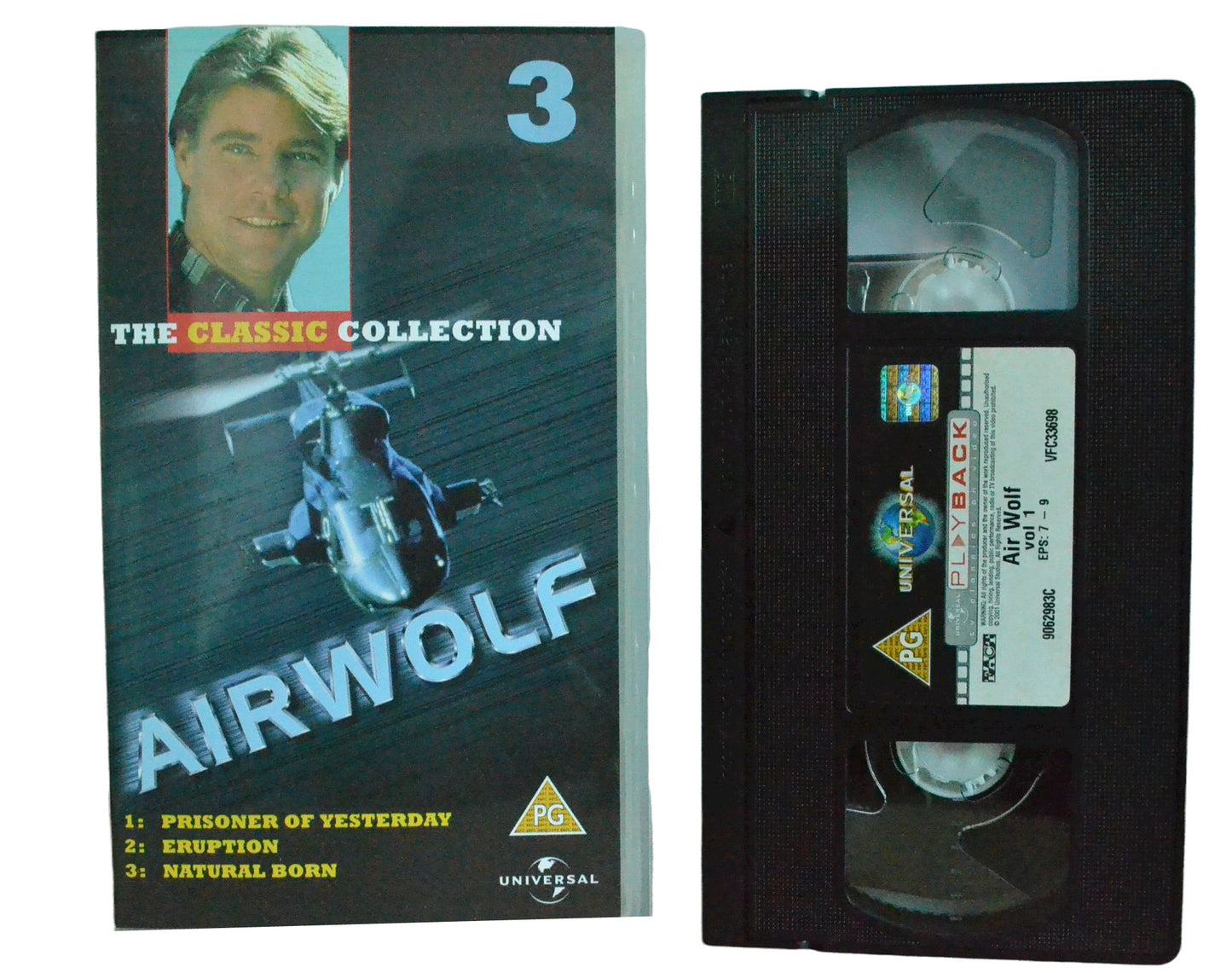 Airwolf 3 - Volume 1 (The Classic Colletion) - Jan-Michael Vincent - Play Back - Vintage - Pal VHS-