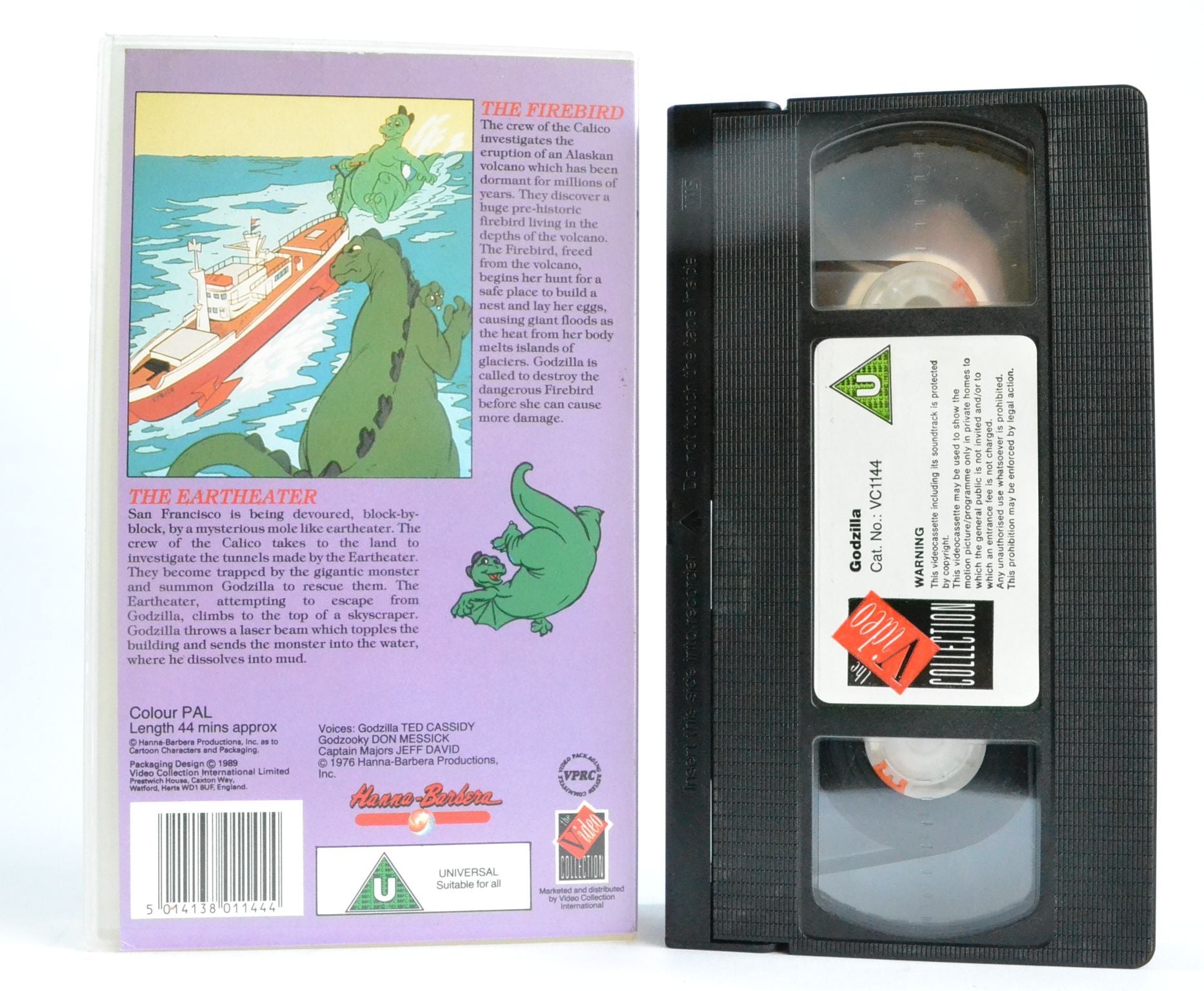 Godzilla (1976): Hanna-Barbera - Firebird Eartheater - VC1144 (1989) Kids - VHS-