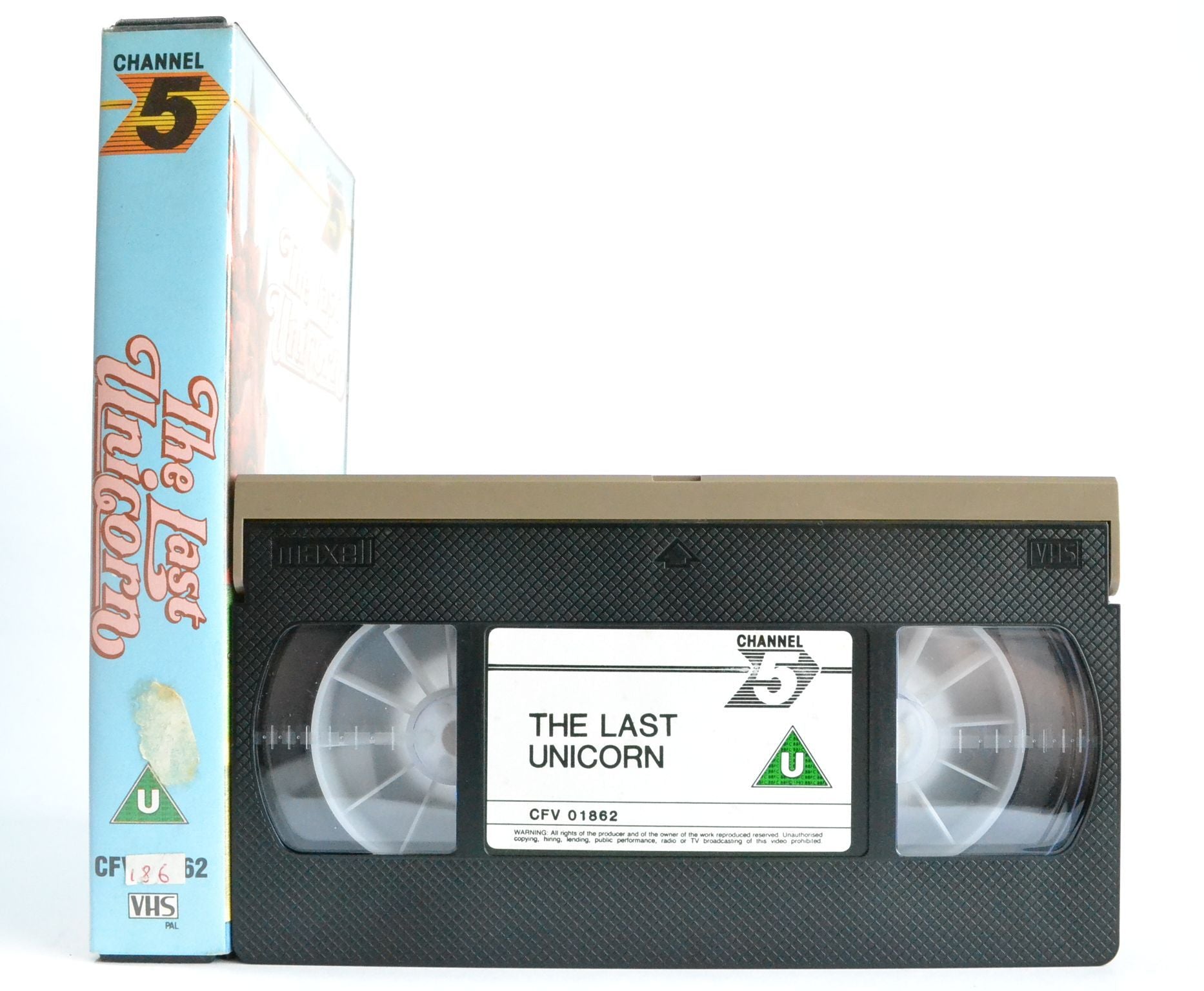 The Last Unicorn: Channel 5 (1986) - Lord Grade - Rankin Bass - Peter Beagle - VHS-