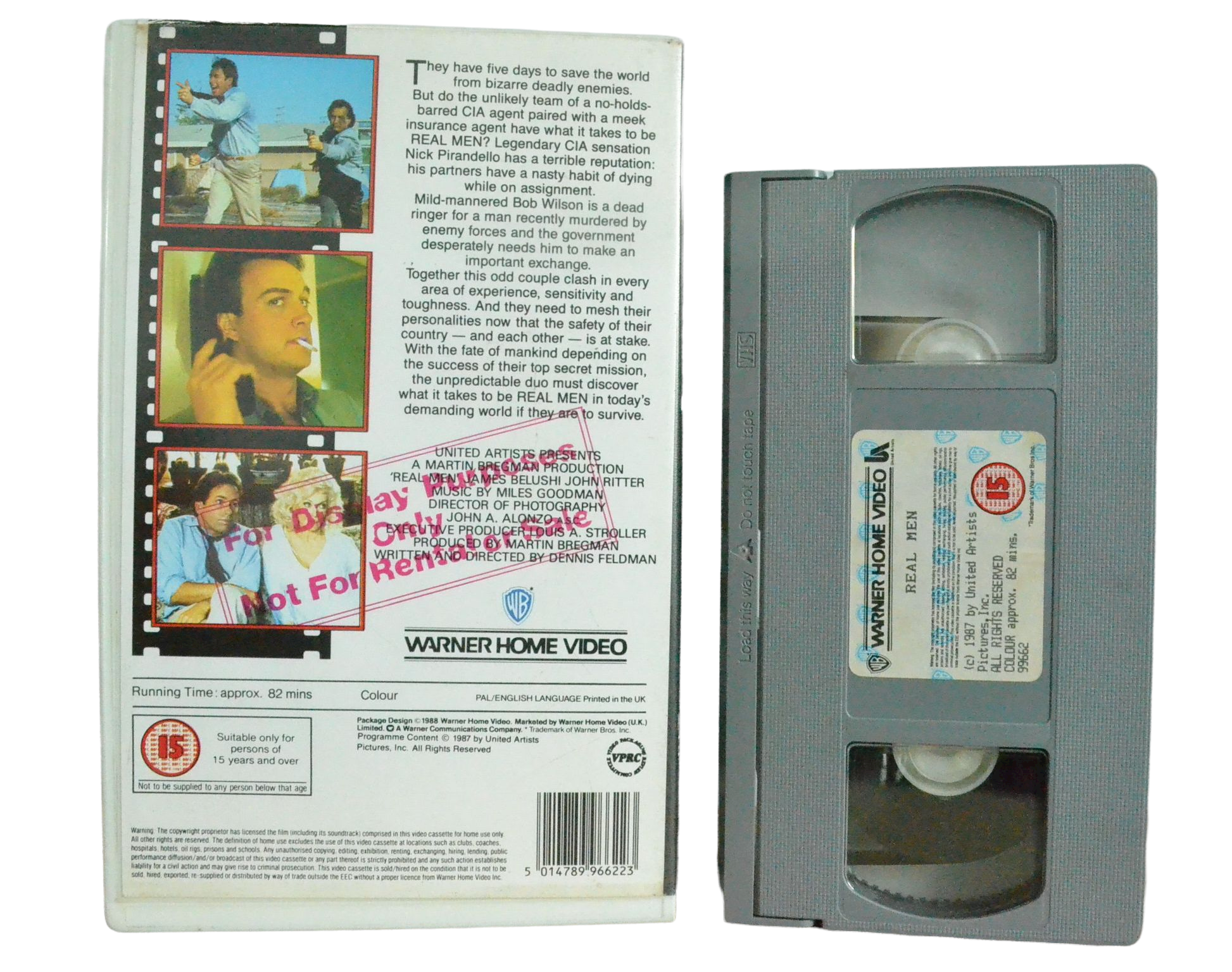 Real Men - James Belushi - Warner Home Video - Vintage - Pal VHS-