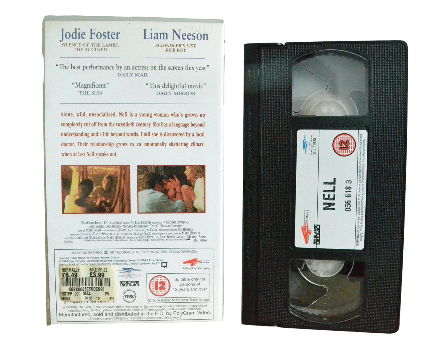 Nell - Language Beyond Understanding, Life Beyond Words... - Jodie Foster - 4Front Video - Vintage - Pal VHS-