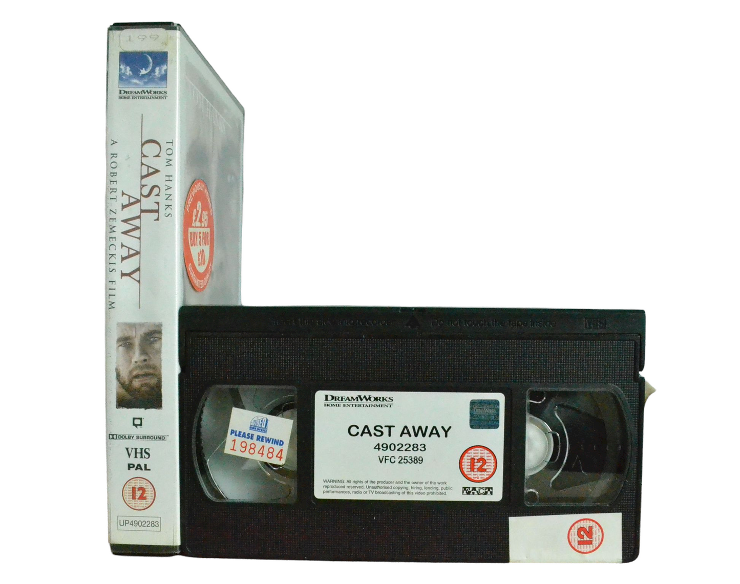 Cast Away - A Robert Zemeckis Film - Tom Hanks - Dream Works Home Entertainment - Vintage - Pal VHS-