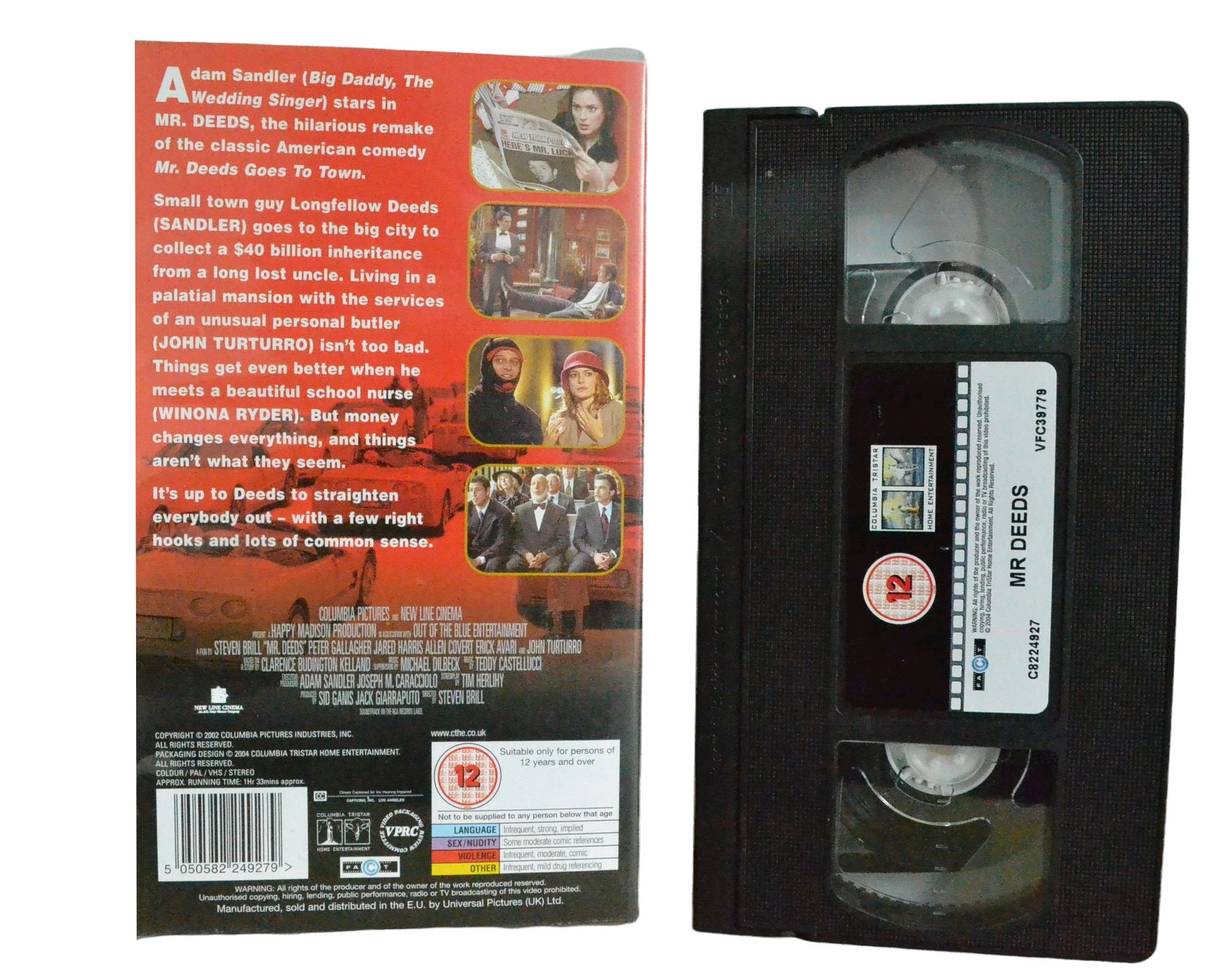 Mr. Deeds - Adam Sandler - Columbia Tristar Home Entertainment - Vintage - Pal VHS-