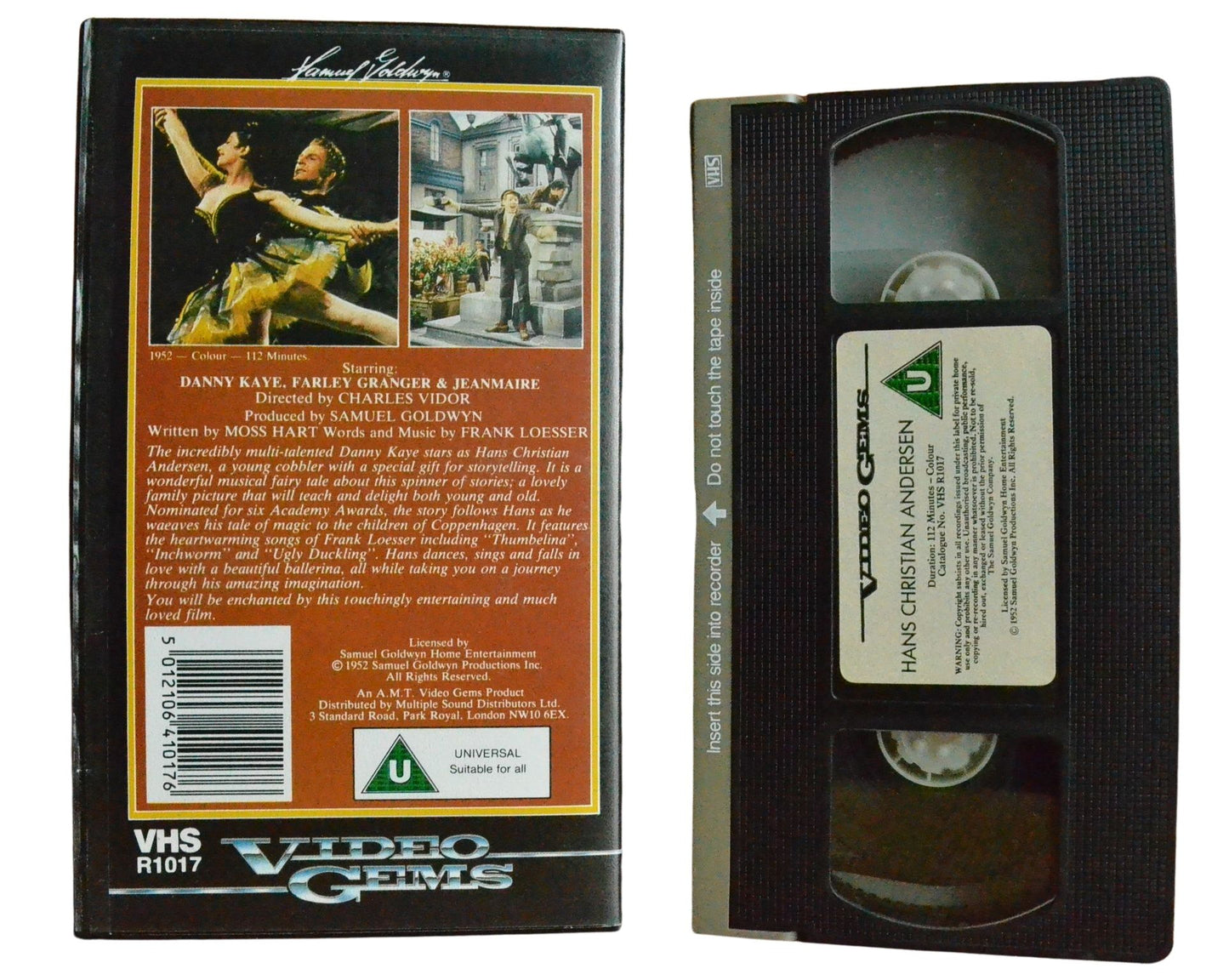 Hans Christian Andersen - Danny Kaye - Vintage - Pal VHS-