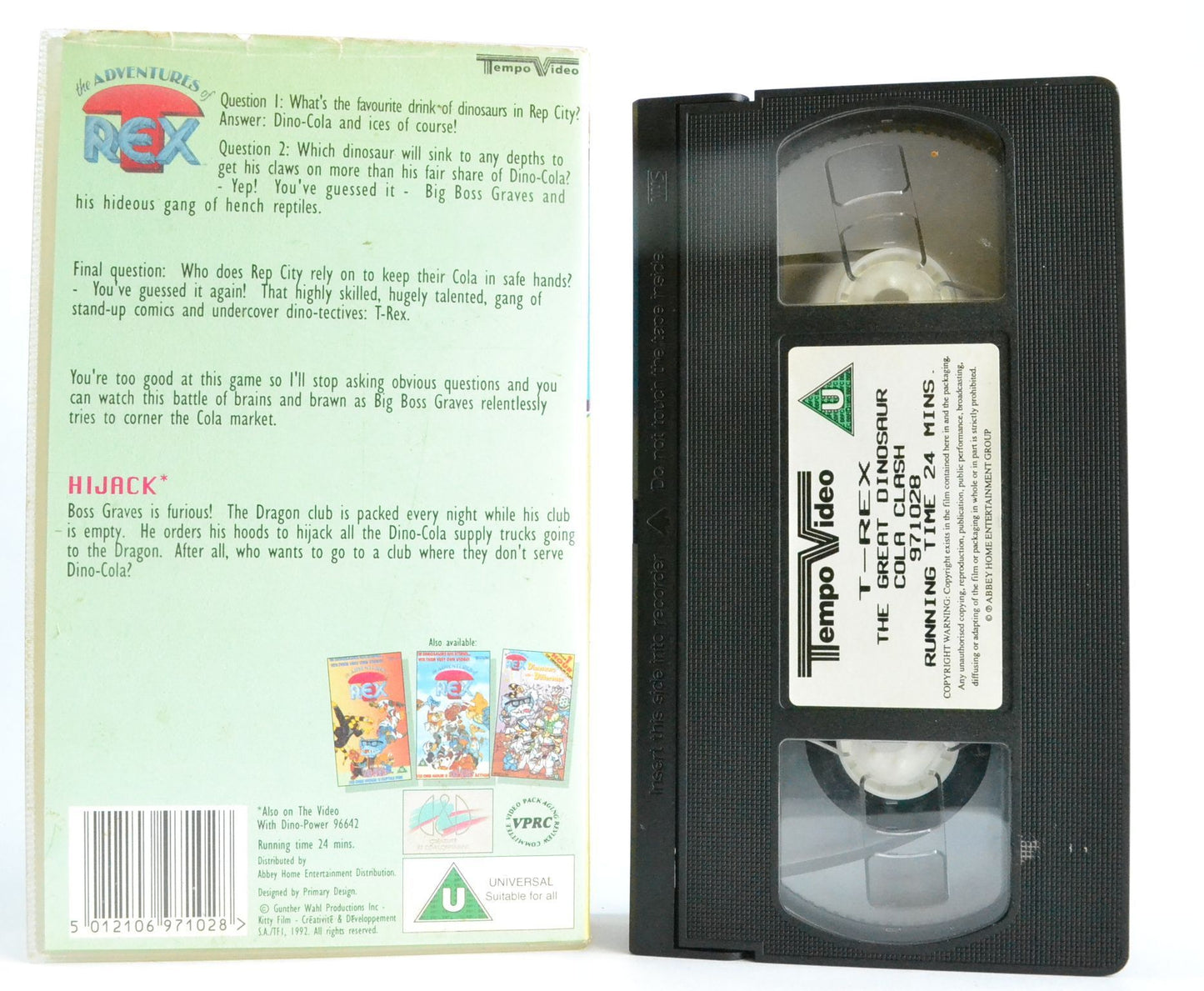 T-Rex: The Adventures Of - Great Dinosaur Cola Clash - Children’s (1992) VHS-