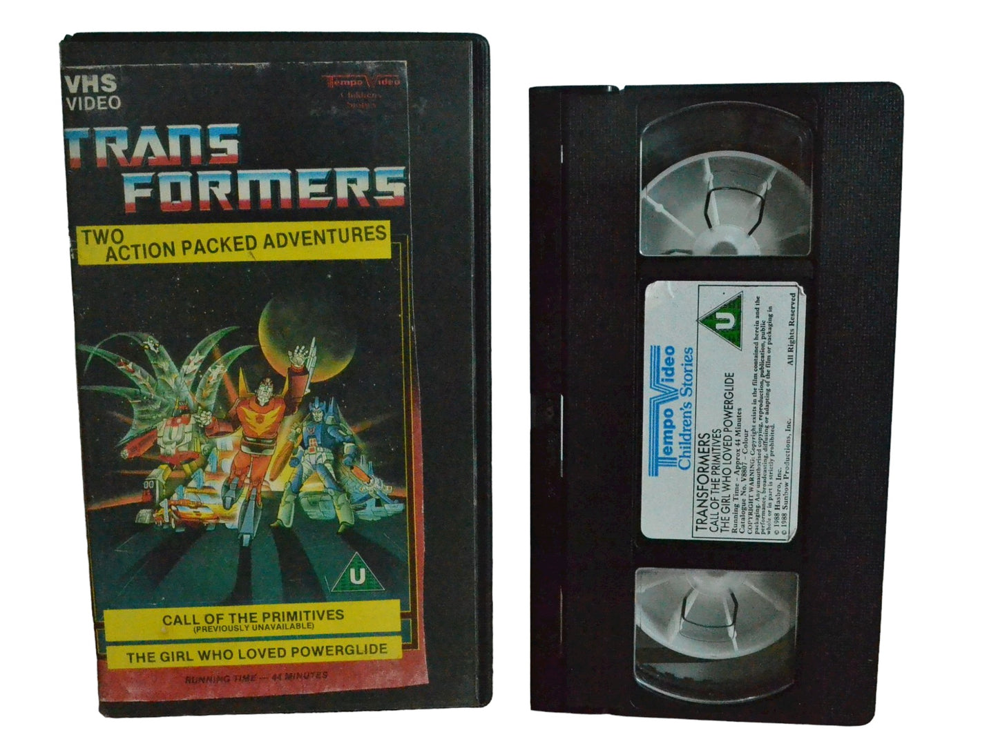Transformers Two Action Packed Adventures [Carton] Call Of The Primatives- Tempo Video - Childrens - PAL - VHS-