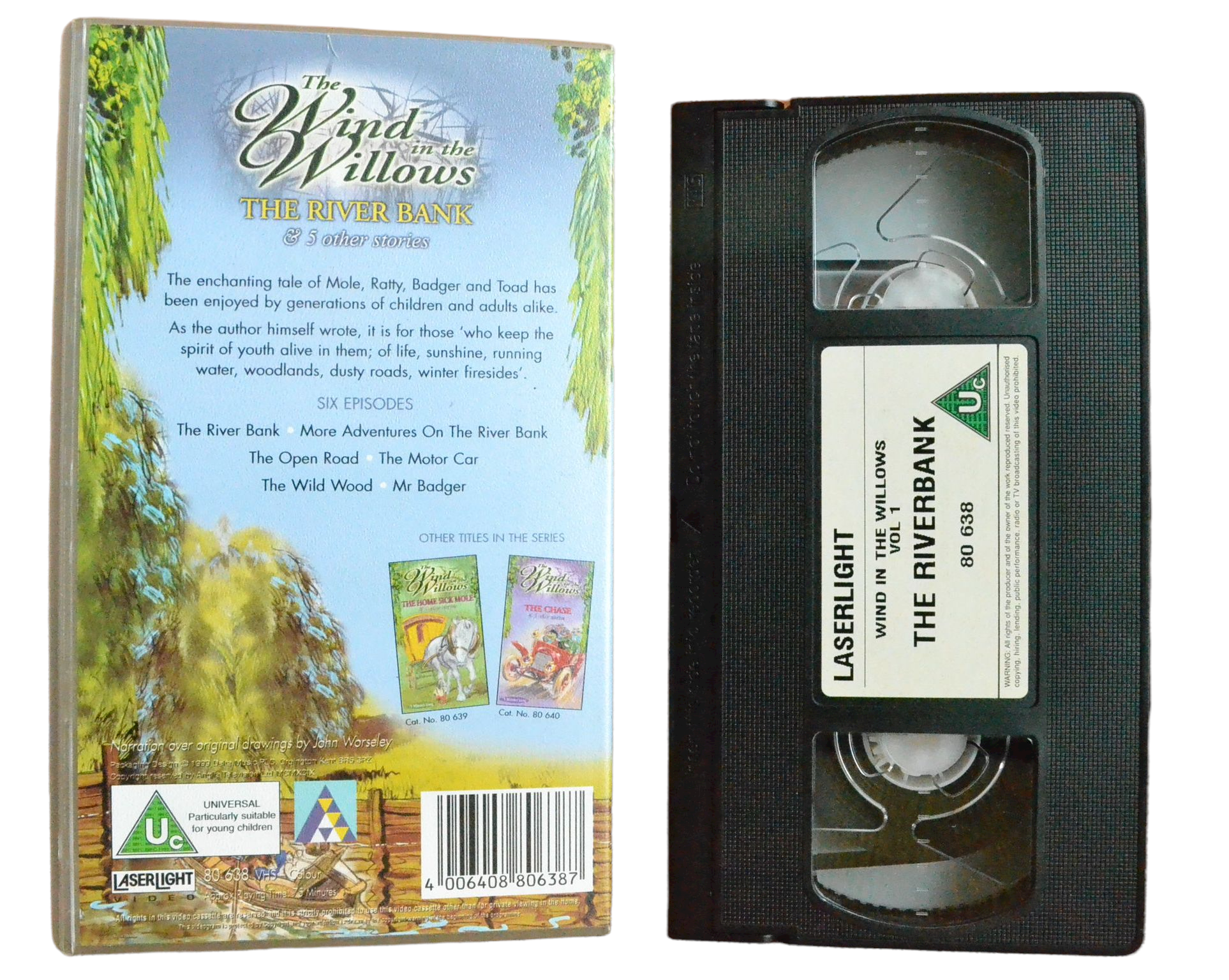 The Wind In The Willows: The River Bank & 5 Other Stories - LaserLight Video - Children’s - Pal VHS-