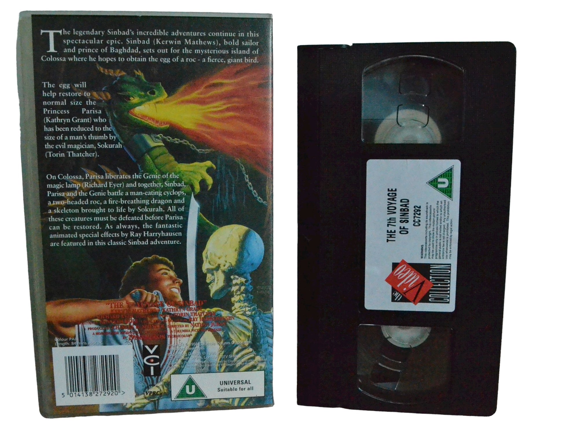The 7th Voyage Of Sinbad - Kerwin Mathews - Cinema Club - Childrens - PAL - VHS-