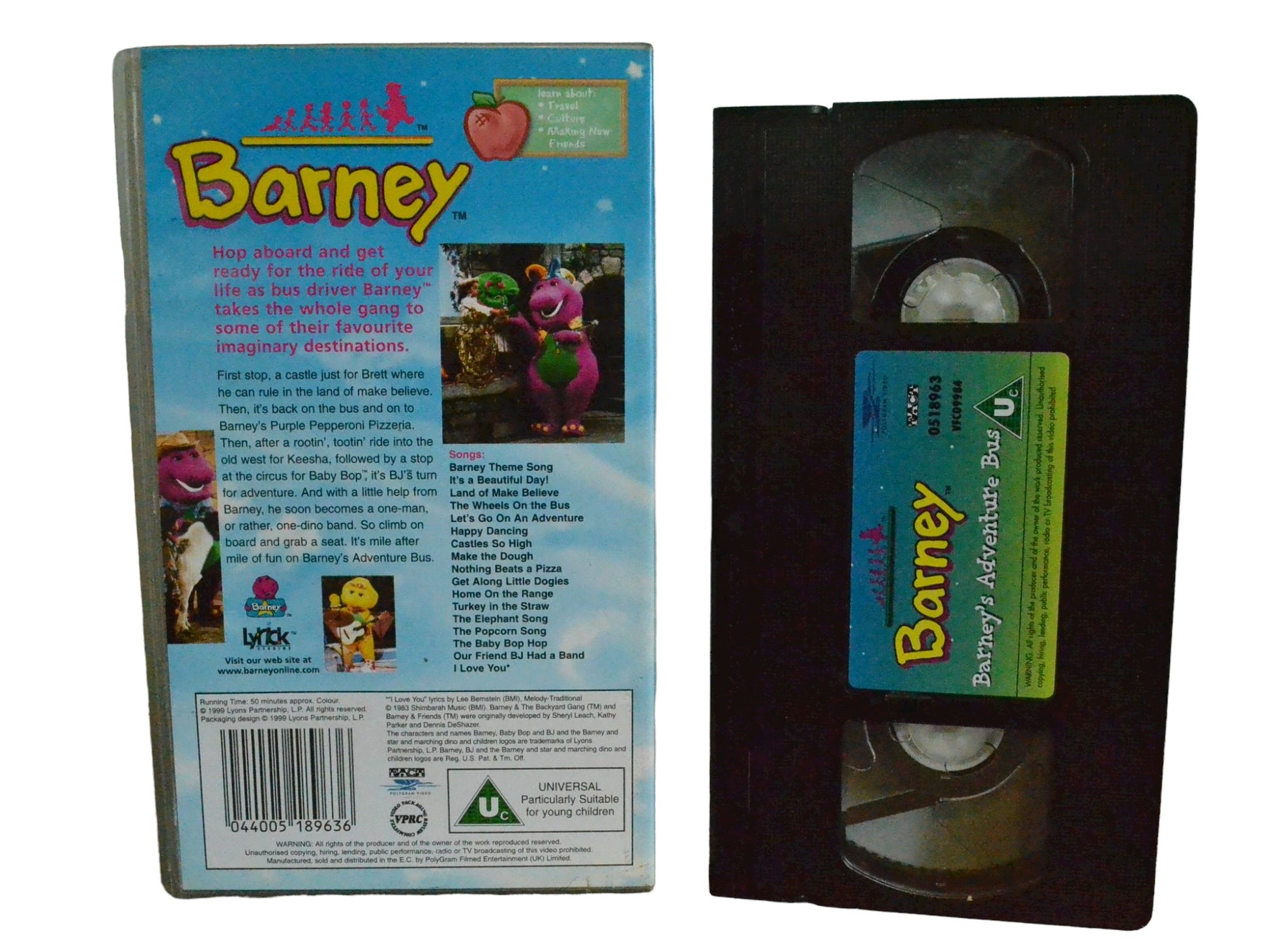 Barney's Adventure Bus - Bob West - Polygram Video - Childrens - PAL - VHS-