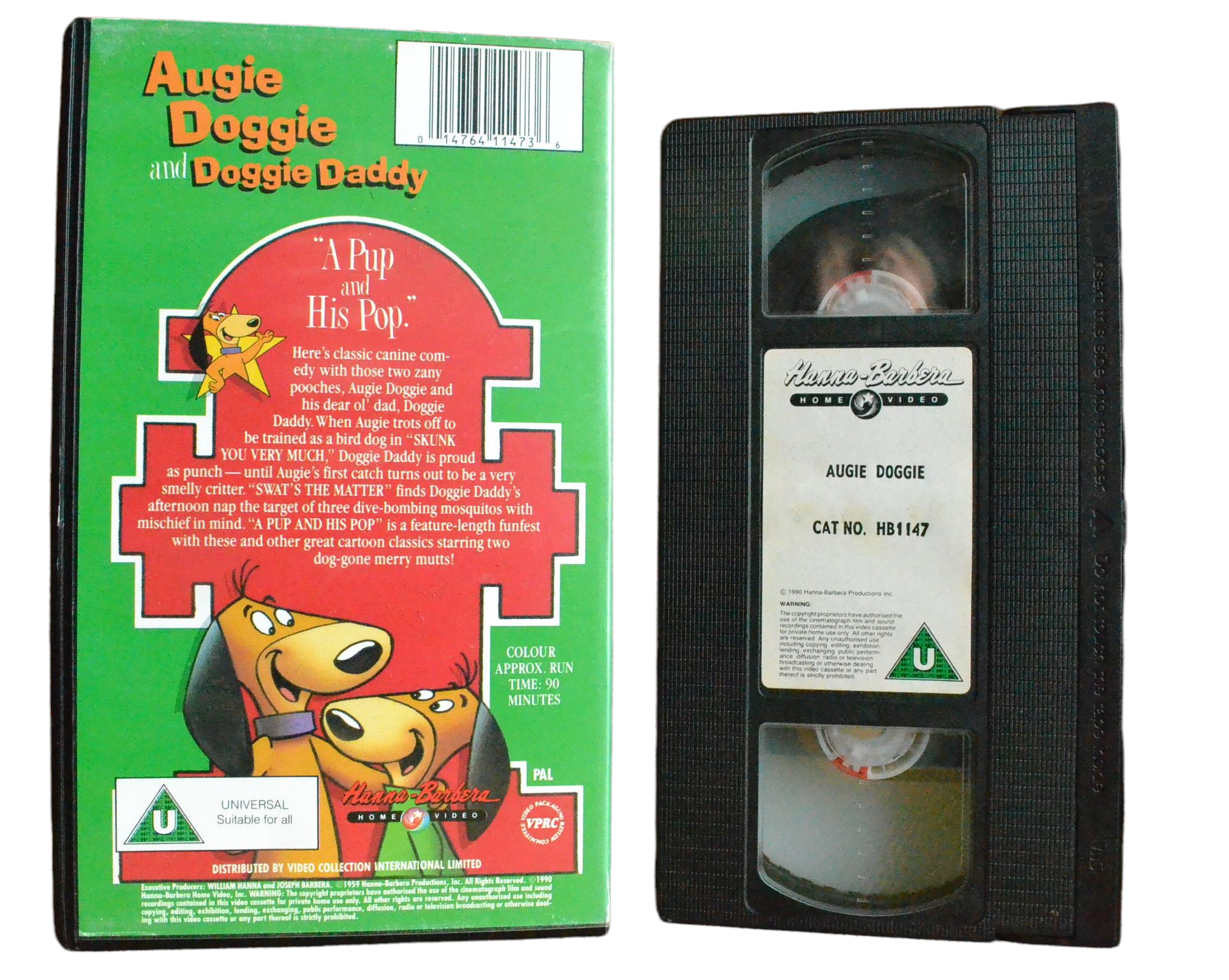 Augie Doggie And Doggie Daddy: A Pup And His Pop - Hanna Barbera - Vintage  - Pal VHS 014764114736 â€“ Golden Class Movies LTD