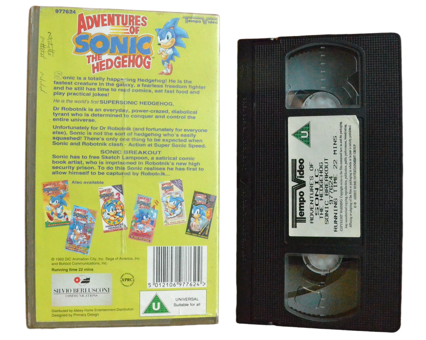 Adventures Of Sonic The Hedgehog: Sonic Breakout - Tempo Video - Children’s - Pal VHS-