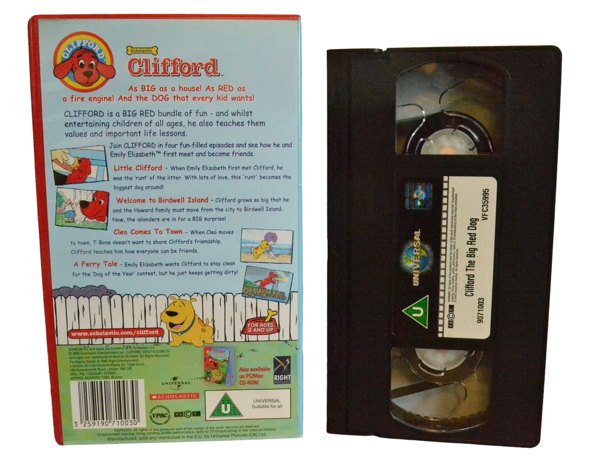 Clifford The Big Red Dog - Darby Camp - Right Entertainment - Childrens - PAL - VHS-