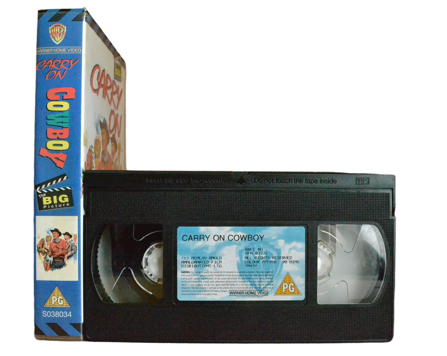 Carry On Cowboy - Sidney James - Warner Home Video - Vintage - Pal VHS-