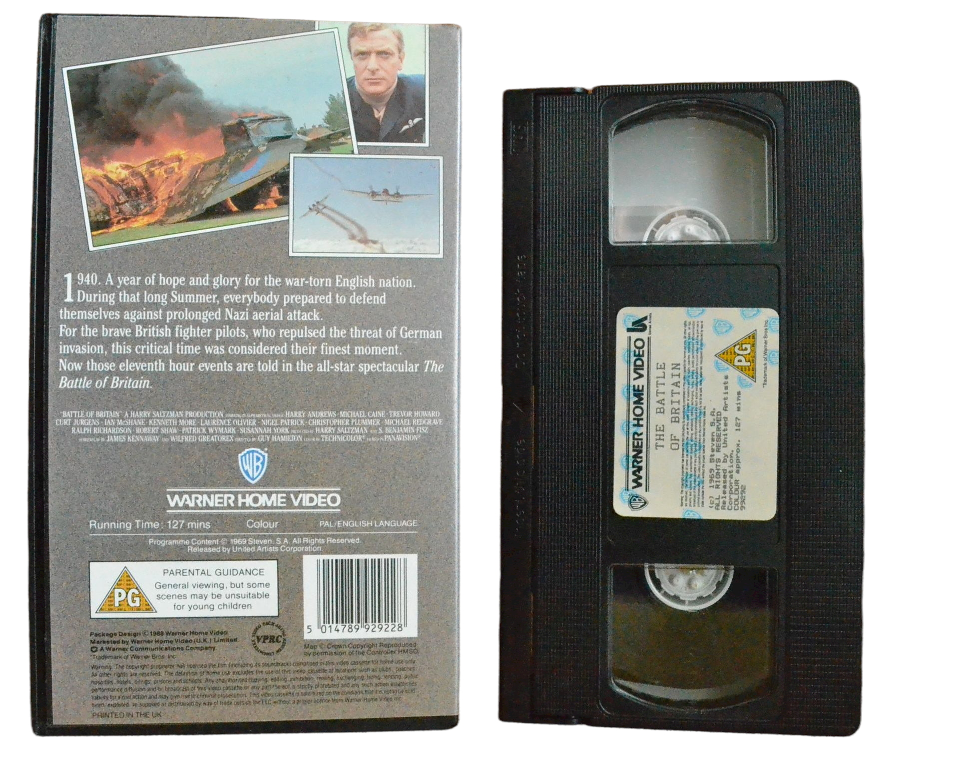 The Battle Of Britain - Michael Caine - Warner Home Video - Vintage - Pal VHS-