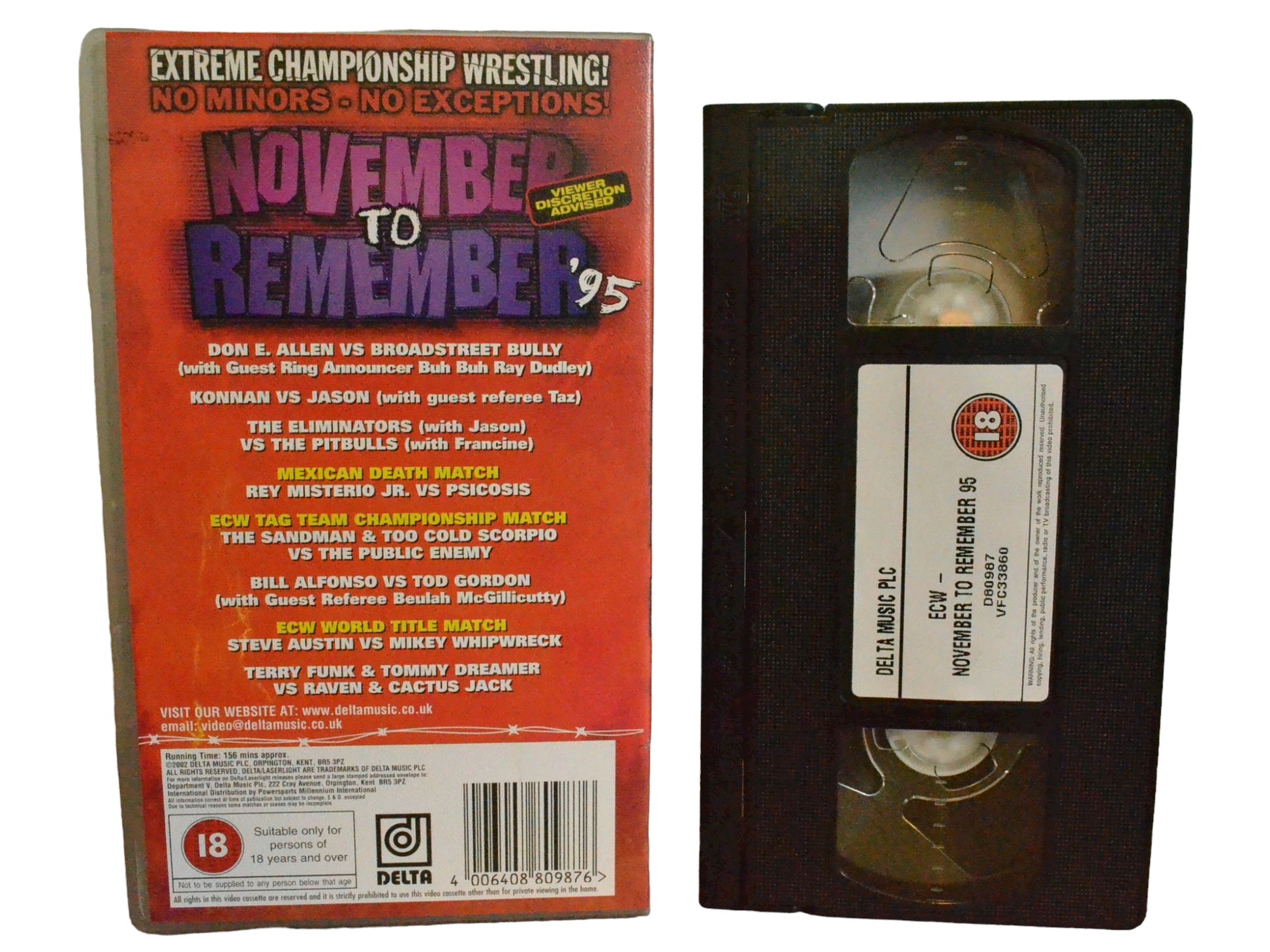 ECW: November To Remember '95 - Terry Funk - Extreme Championship Wrestling - Wrestling - PAL - VHS-