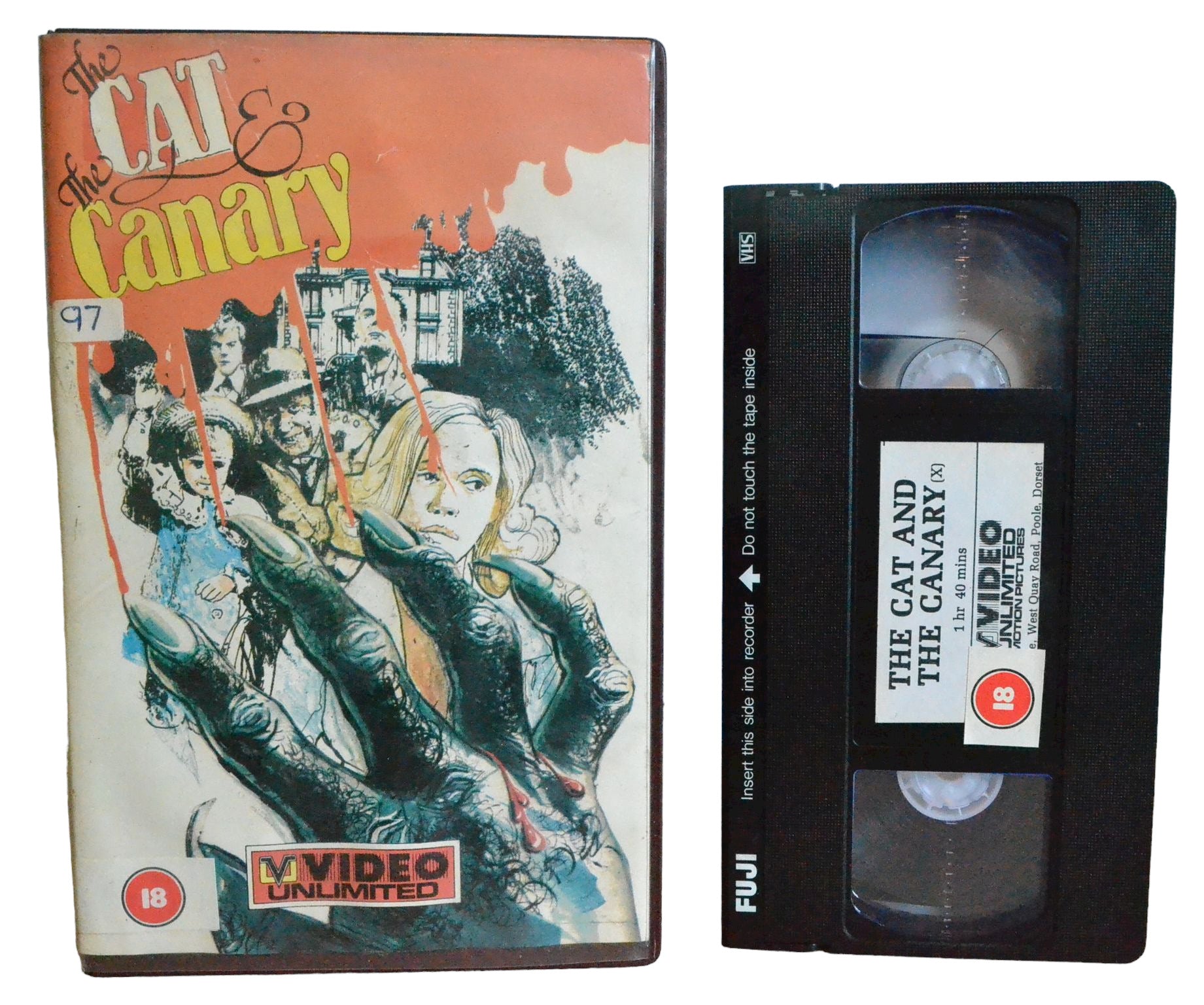 The Cat And The Canary - Honor Blackman - Video Unlimited Motion Pictures - Large Box - PAL - VHS-