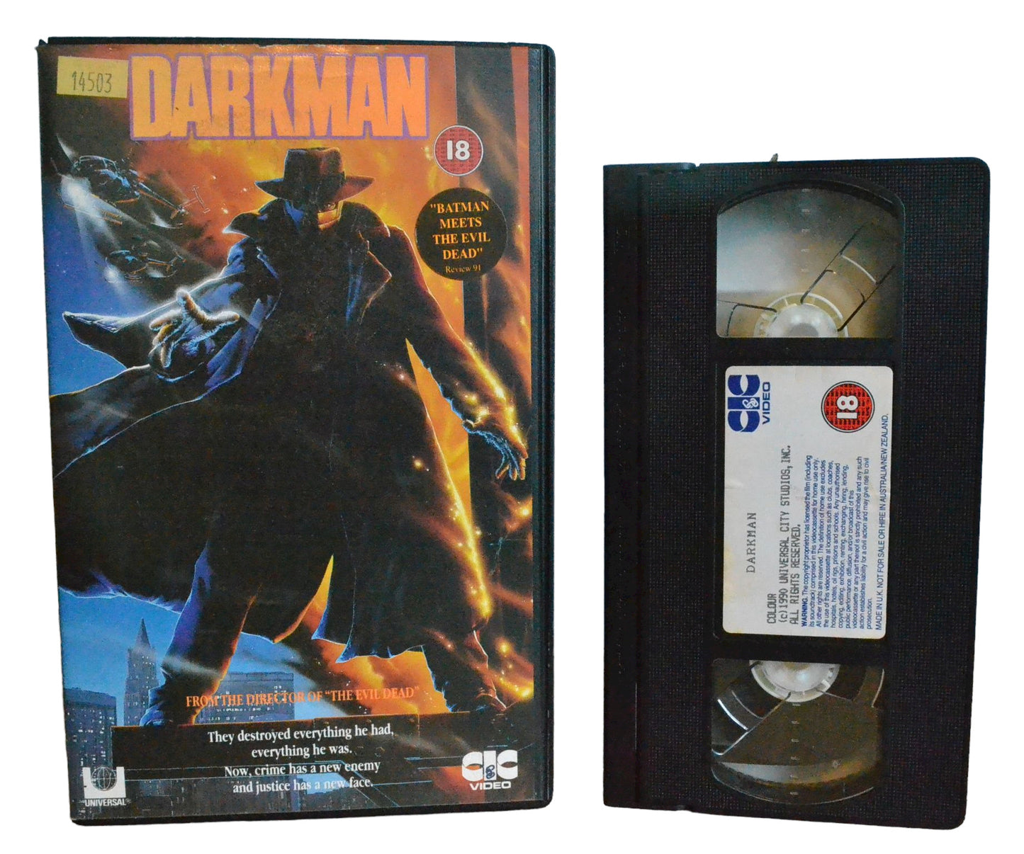 Darkman (They Destroyed Everything He Had, Everythin He Was.) - Liam Neeson - CIC VIdeo - Large Box - PAL - VHS-