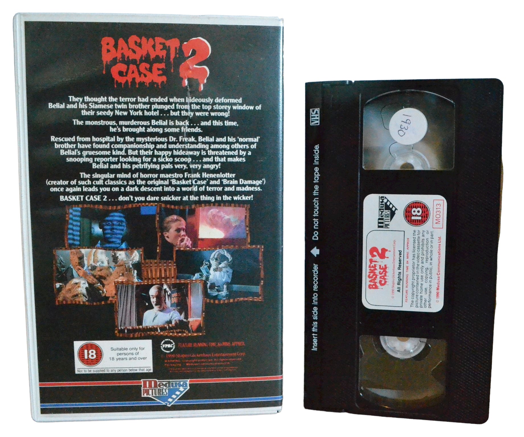 Basket Case 2 (This Time He's Not Alone ) - Kevin Van Hentenryck - Medusa Pictures - Large Box - PAL - VHS-