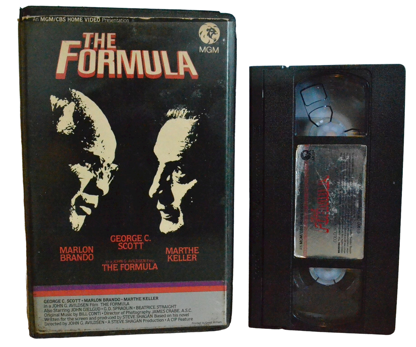 The Formula - George C. Scott - MGM / UA Home VIdeo - Thriller - Large Box - Pal VHS-