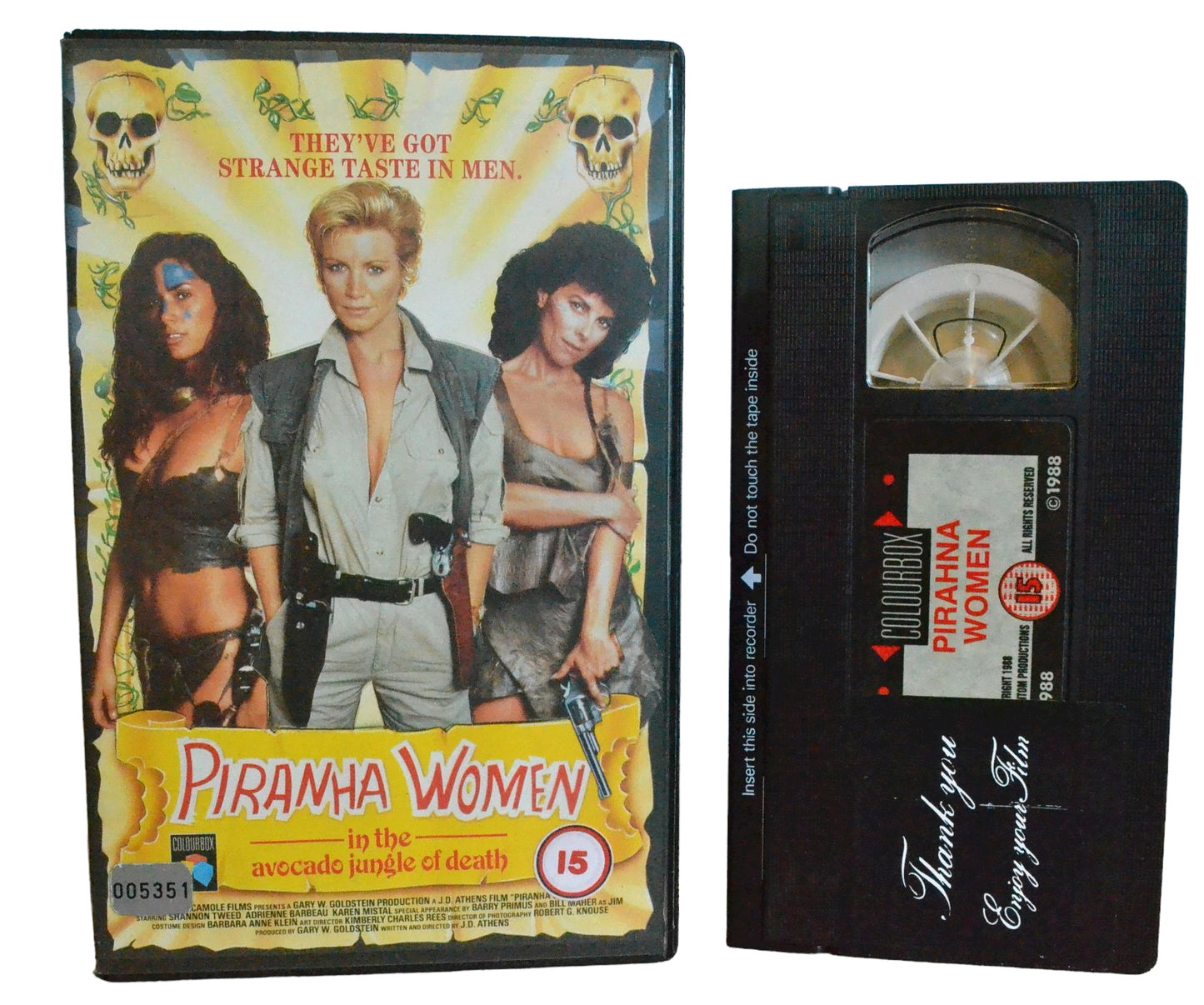 Piranha Women In He Avocado Jungle Of Death - Shannon Tweed - Colour Box - Action - Large Box - Pal VHS-