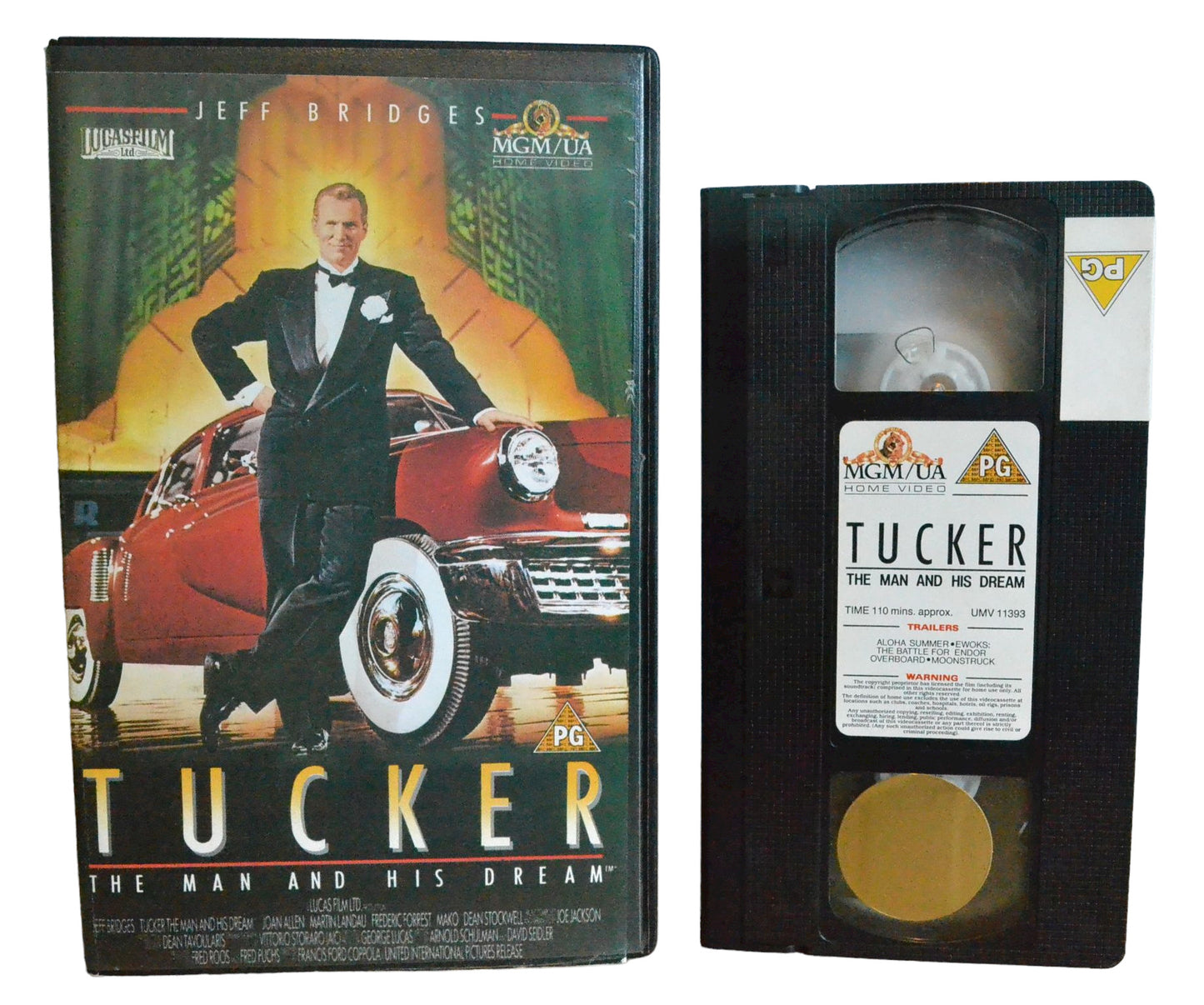 Tucker : The Man And His Dream - Jeff Bridges - MGM / UA Home VIdeo - Comedy - Large Box - Pal VHS-