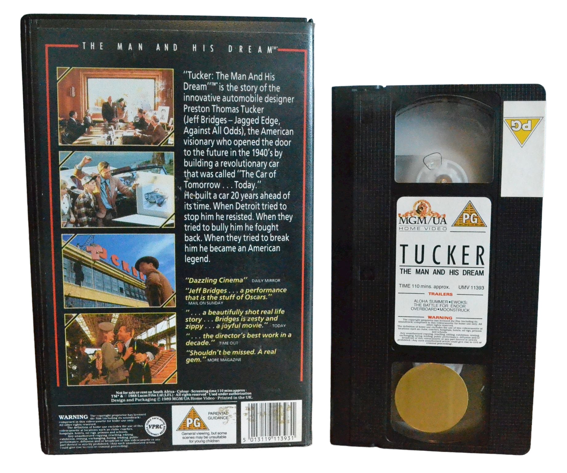 Tucker : The Man And His Dream - Jeff Bridges - MGM / UA Home VIdeo - Comedy - Large Box - Pal VHS-