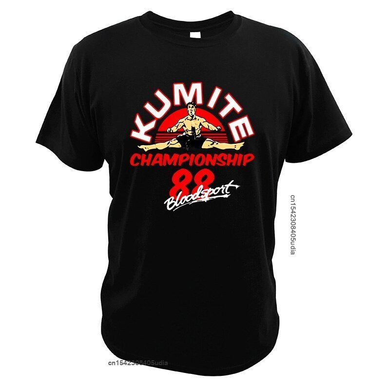 Bloodsport - Jean Claude Van Damme T Shirt Kumite Championship Shirt Cotton Breathable Eu Size Tee Tops-black-XS-