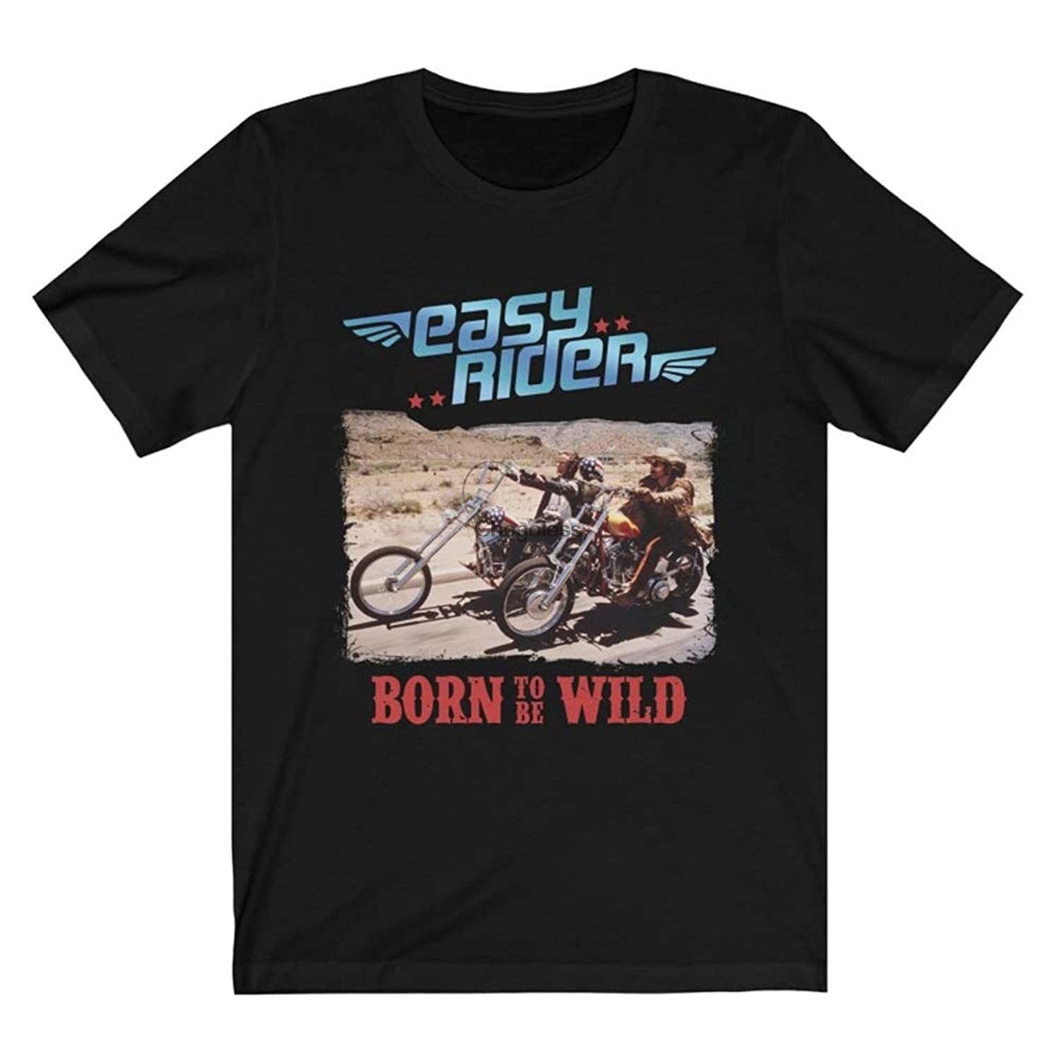 Easy Rider Born To Be Wild - Peter Fonda & Dennis Hopper Classic - T-Shirt-Men-ArmyGreen-S-