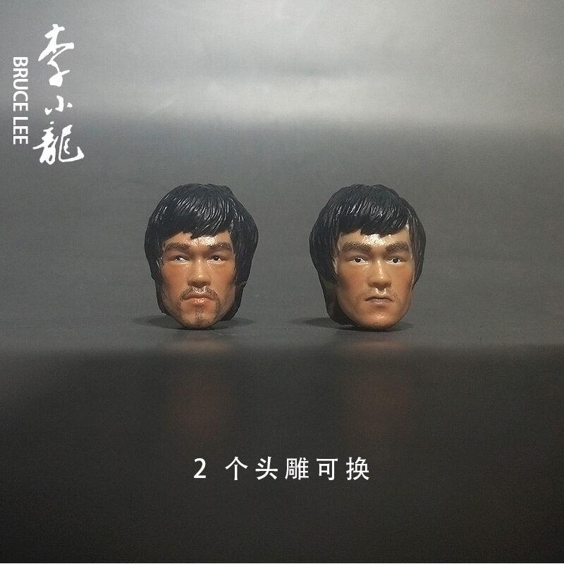 15cm Bruce Lee Way of the Dragon PVC Action Figure Statue Collection Model Toys with 2 Head-