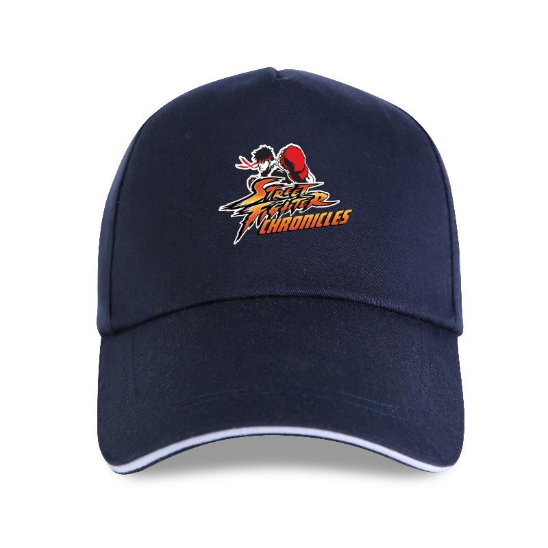 Street, Fighter - Retro, Arcade - Adult - Baseball Cap - Adjustable Strap - Summer Wear - Sun Protection - Unisex-P-Navy-