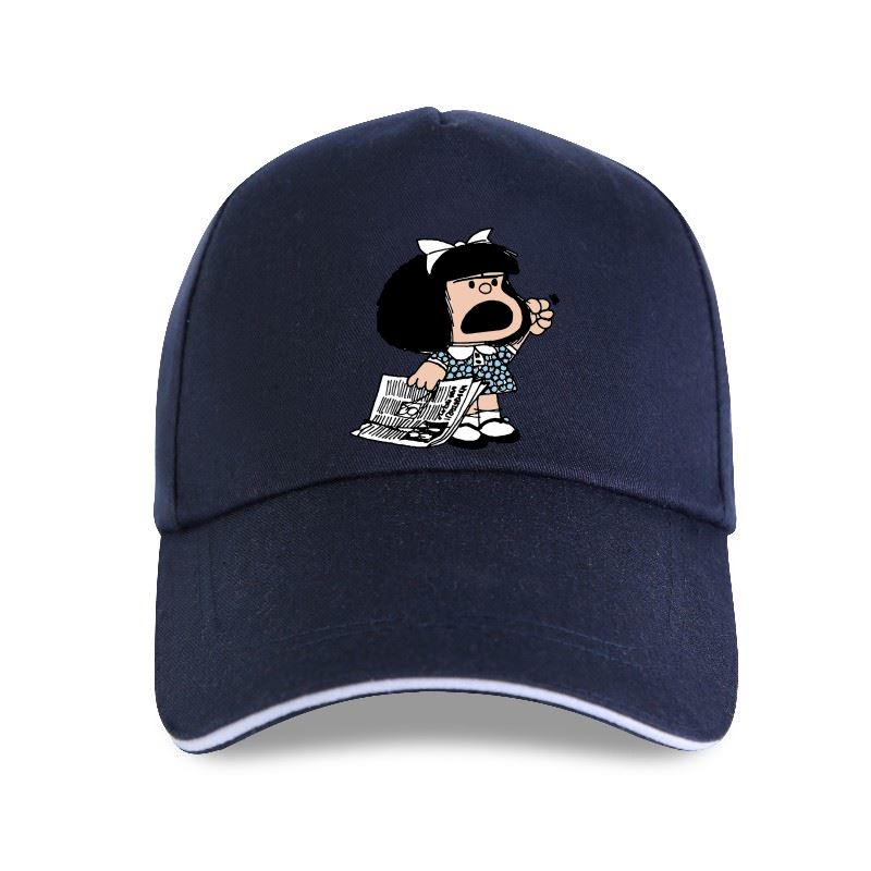 Angry Mafalda - Adult - Baseball Cap - Adjustable Strap - Summer Wear - Sun Protection - Unisex-P-Navy-