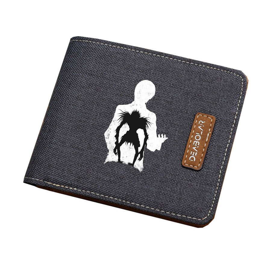 Japan anime Death Note Wallet Student Wallet ID/Credit Card Holder Cartoon Purse Men Women canvas Short Money Bag-1-