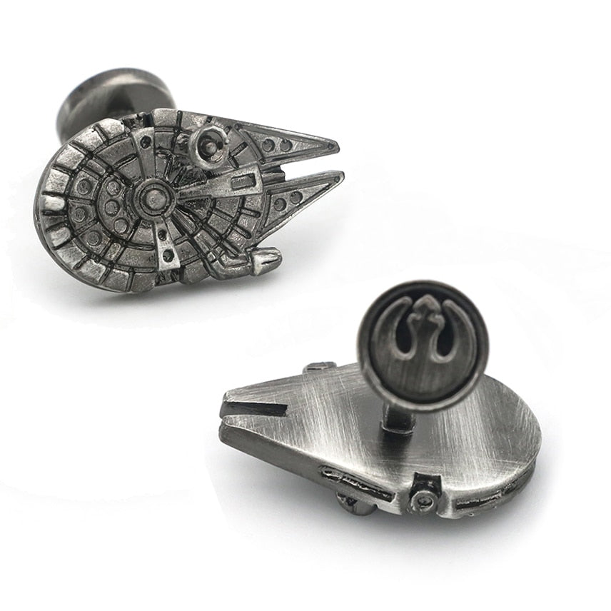 Star War Spacecraft Cufflinks - For Men & Women - Quality Copper - Black Color Cuff Links - Gift For Space Opera Fan-
