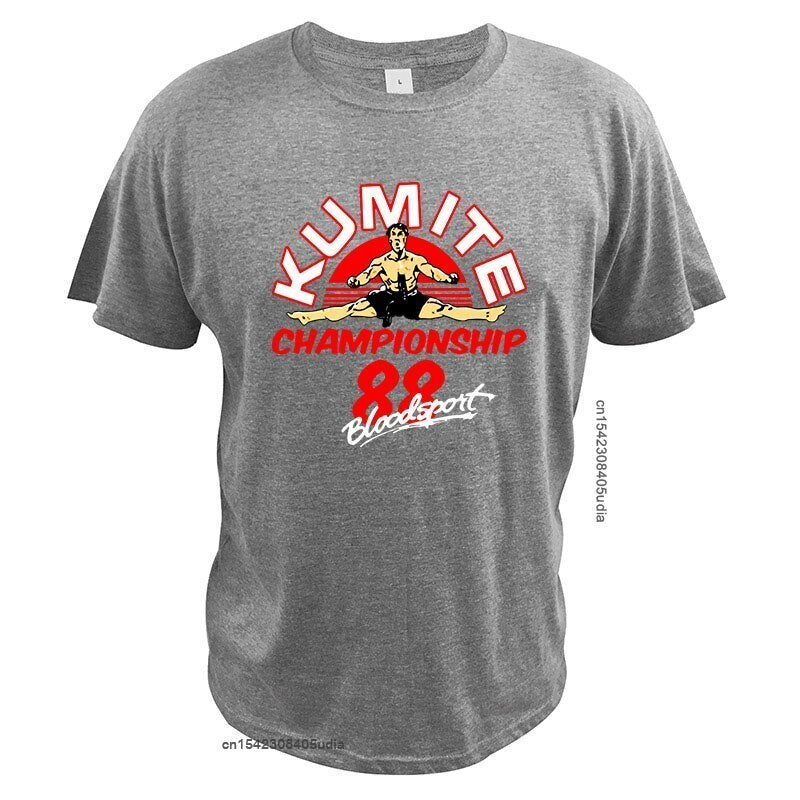 Bloodsport - Jean Claude Van Damme T Shirt Kumite Championship Shirt Cotton Breathable Eu Size Tee Tops-gray-XS-