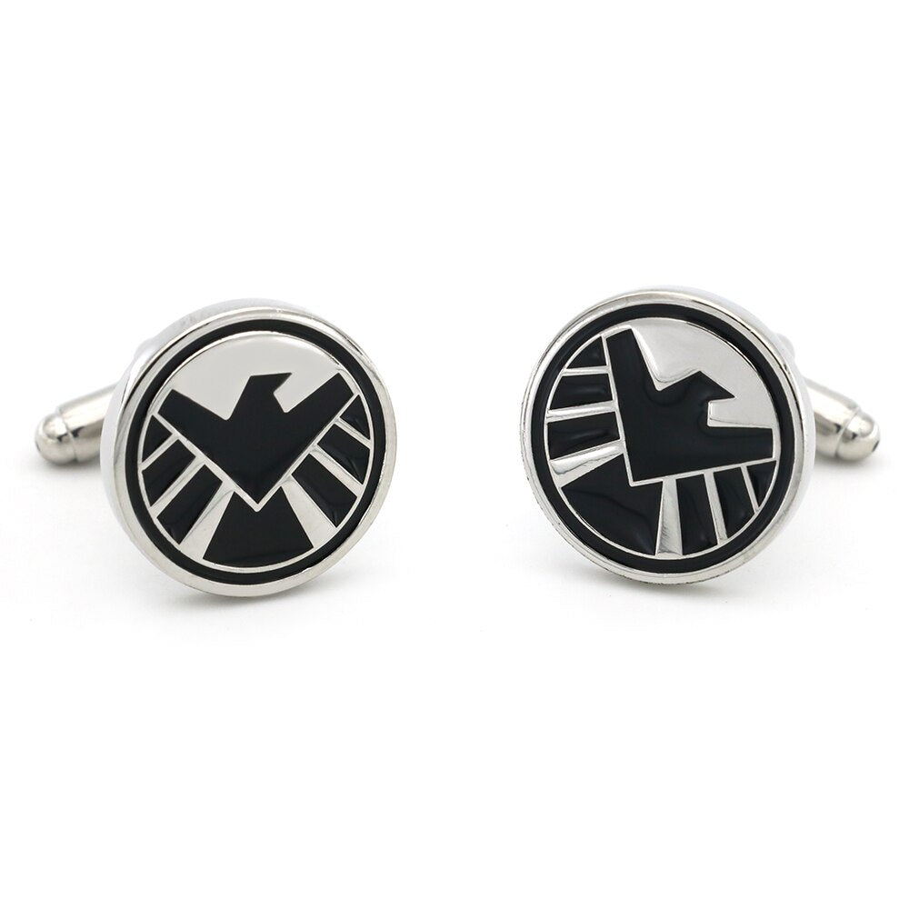 S.H.I.E.L.D. - Cufflinks Quality Brass Material - Black Color Movie Cuff Links - Present For The Film Lover-