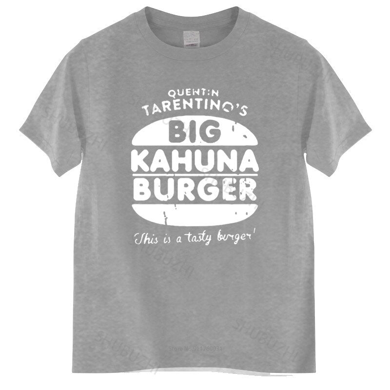 T shirt Pulp Fiction - Big Kahuna Burger - Cult Film T-Shirt - Loose Fit Top - Mens and Womens - Movie Buff Gift-grey-XS-
