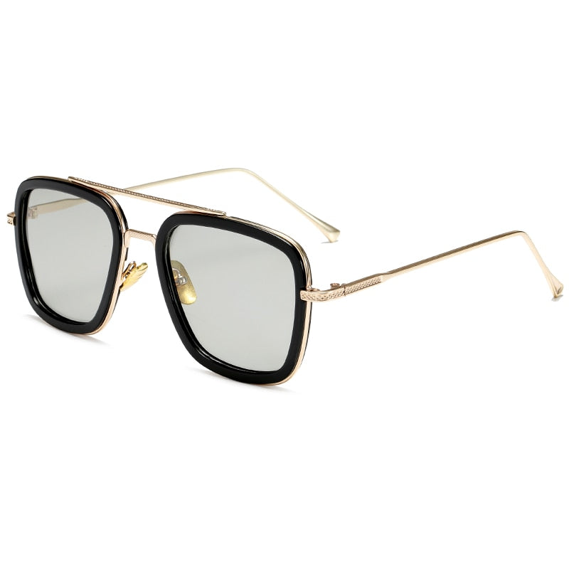 luxury Fashion Tony Stark Style for women Sunglasses Men Square Brand Design Sun Glasses Oculos Retro male iron Man oculos de-C14Gold BS-